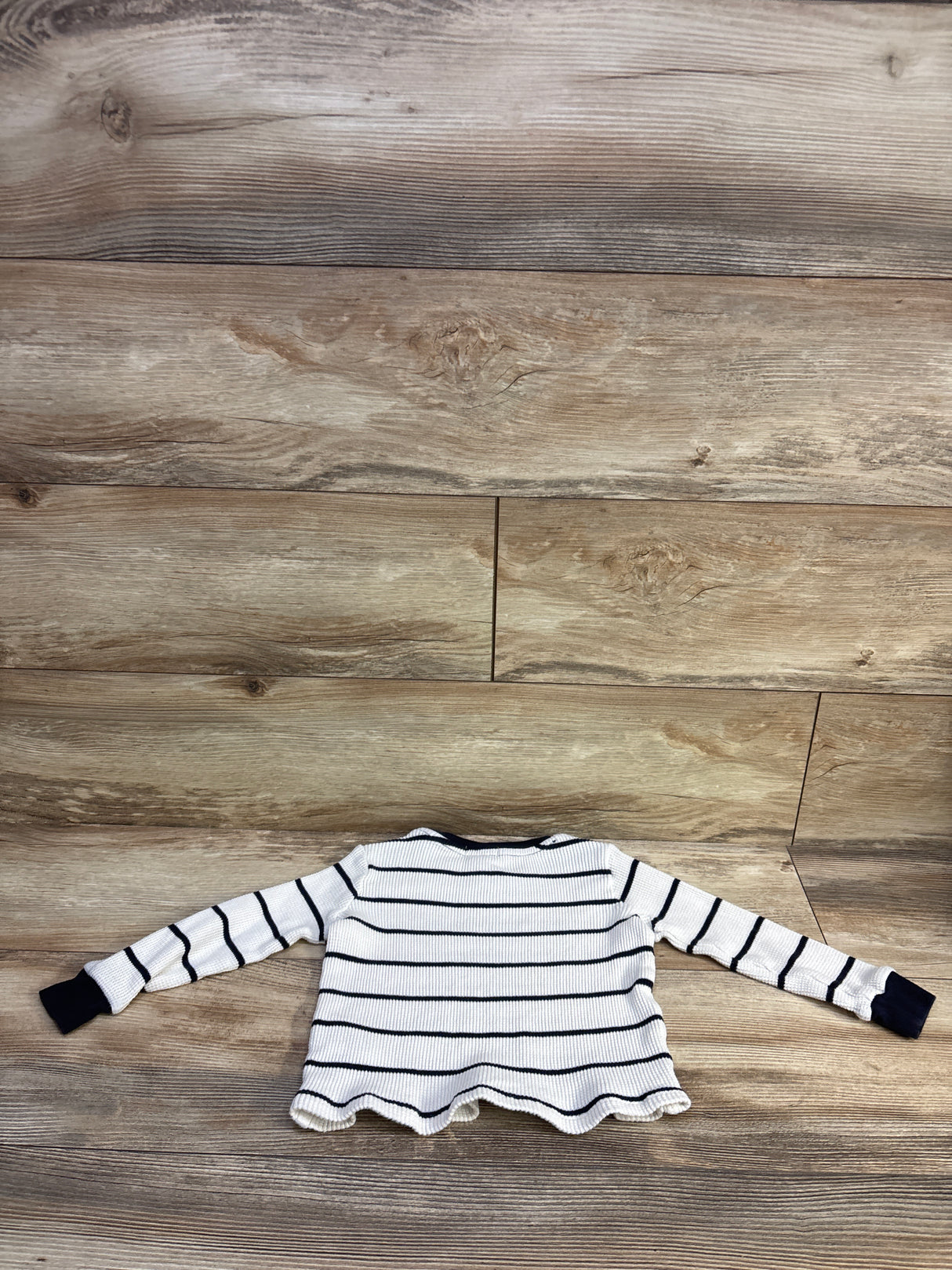Ralph Lauren Striped Waffle Knit Shirt White sz 18m