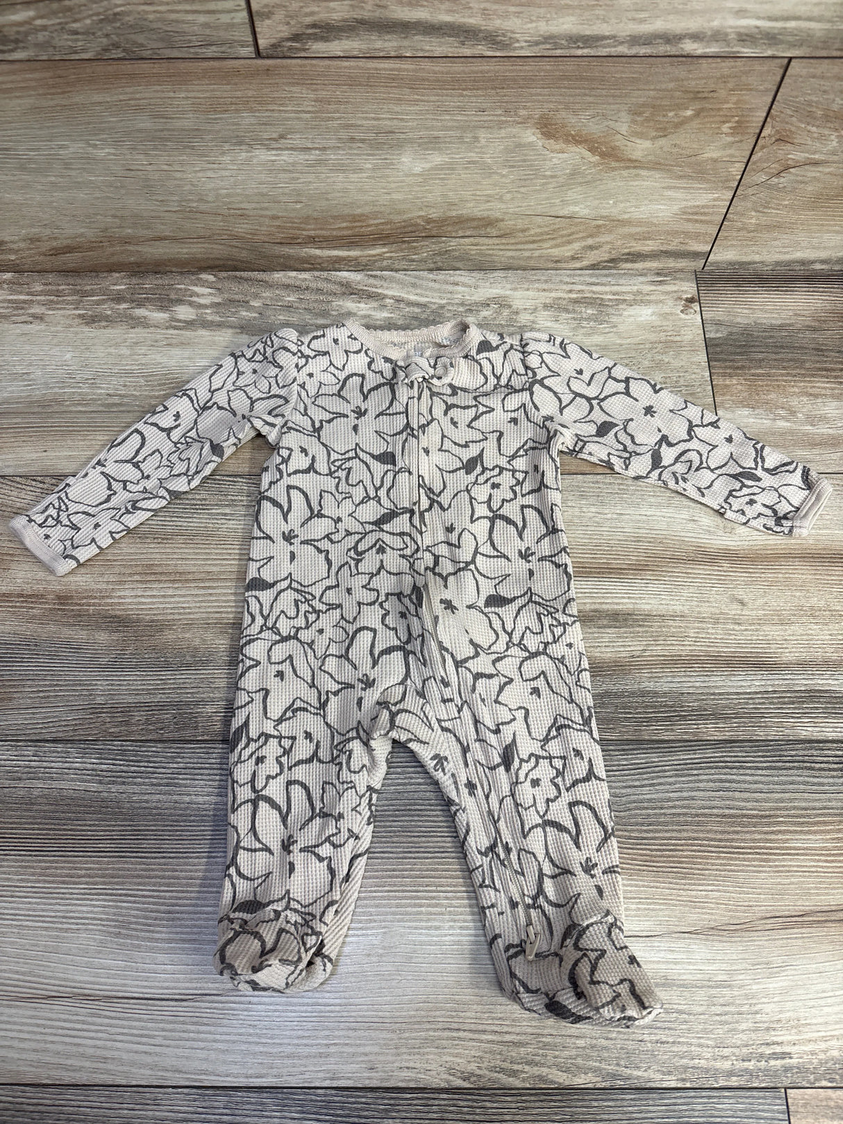 Carter's Floral Waffle Knit Sleeper Tan sz 3m