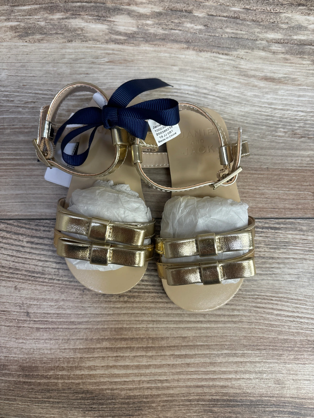 NEW Janie & Jack Bow Sandals Gold sz 5c - Me n Mommy To Be
