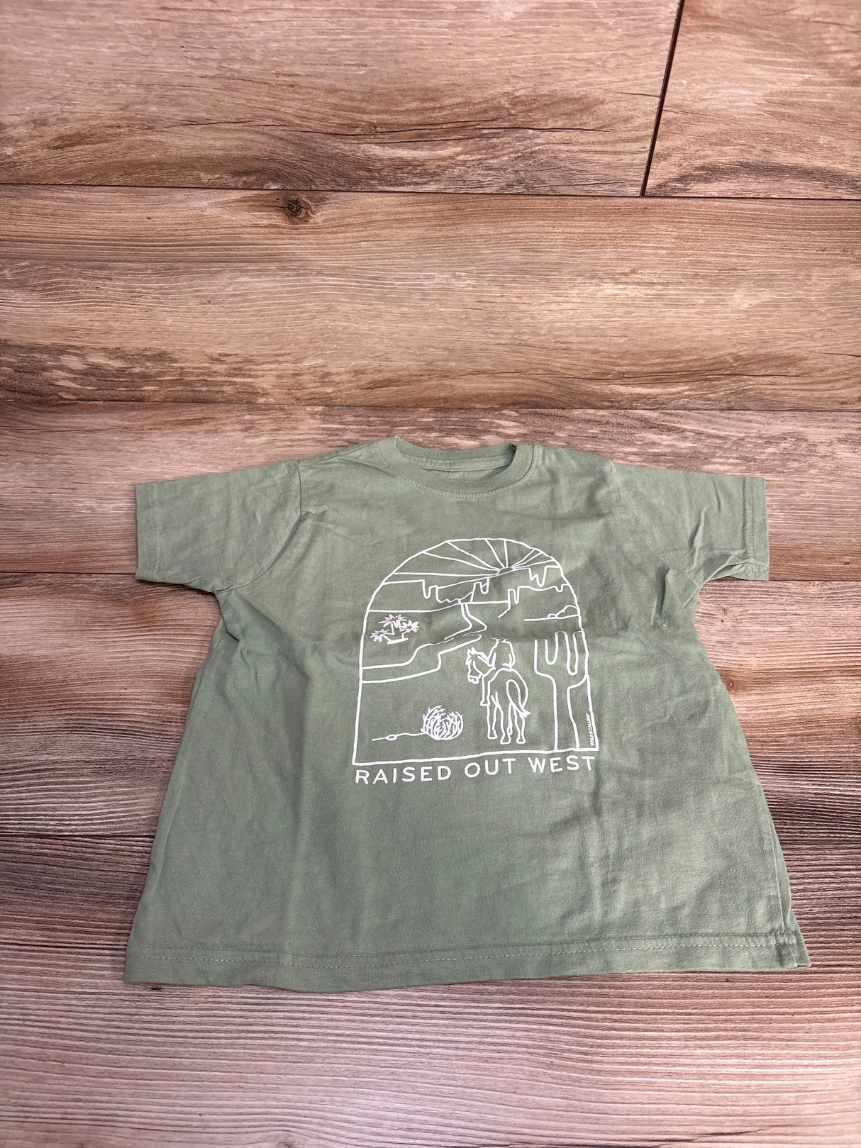 Wild Is Calling Raised Out West Shirt Green sz 4T