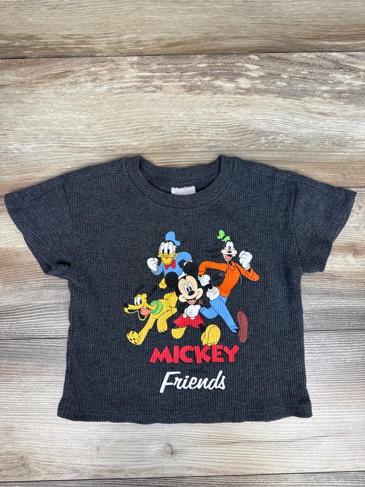 Disney Junior Mickey & Friends Waffle Knit Shirt Grey sz 24m