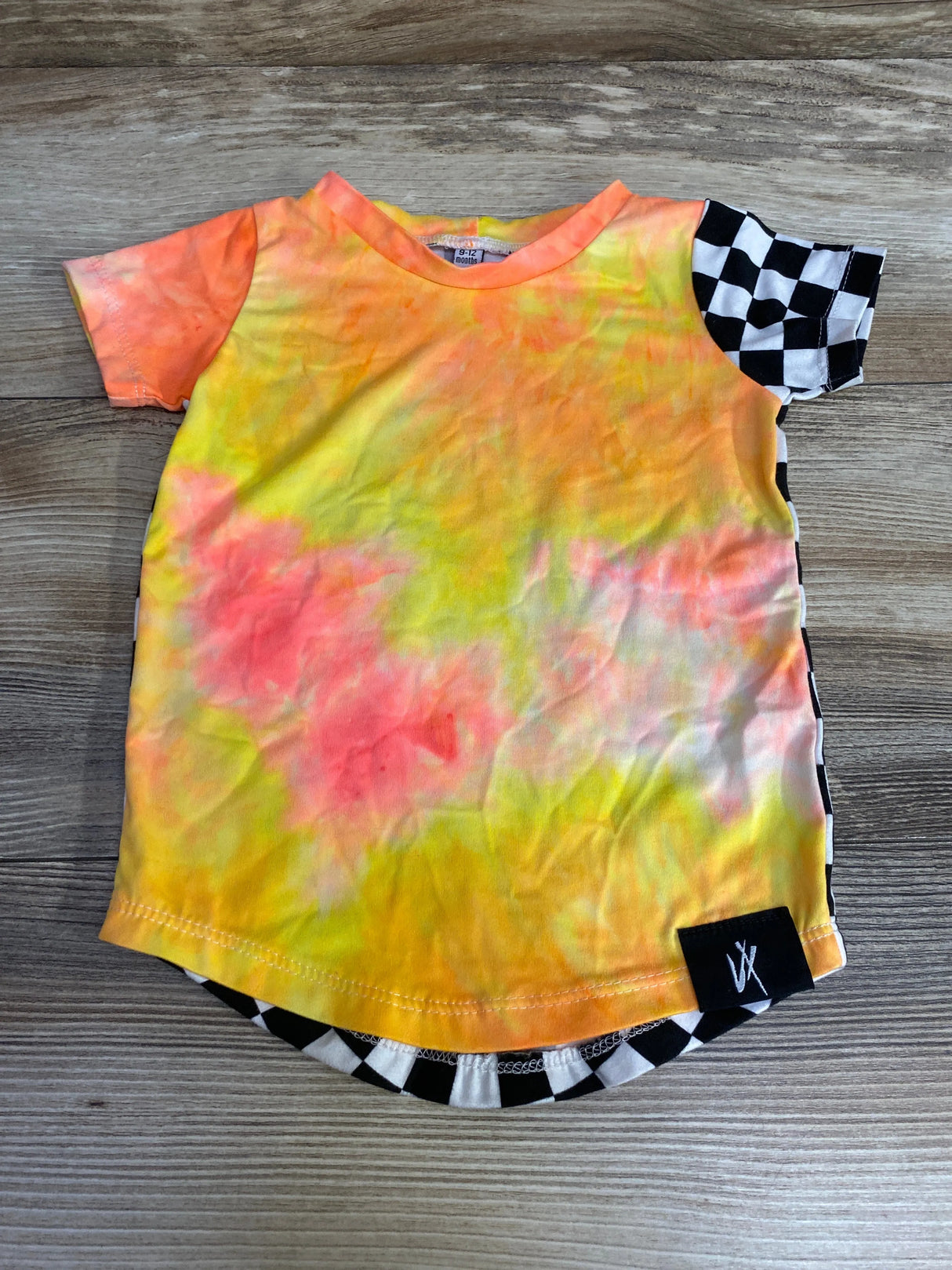Viconx RTS Sunrise Tie-Dye/Checker Color Block Tee sz 9-12m - Me n Mommy To Be