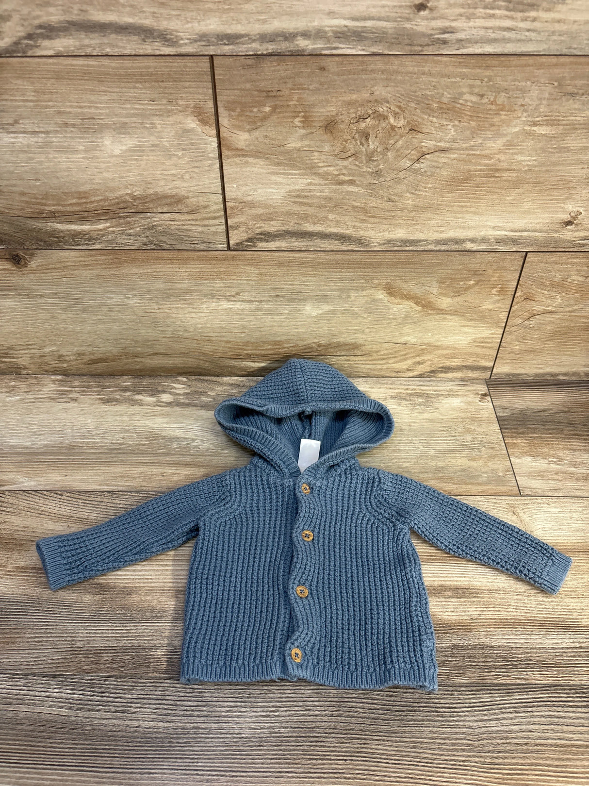 Carter's Knit Button-Up Hooded Sweater Blue sz 3m