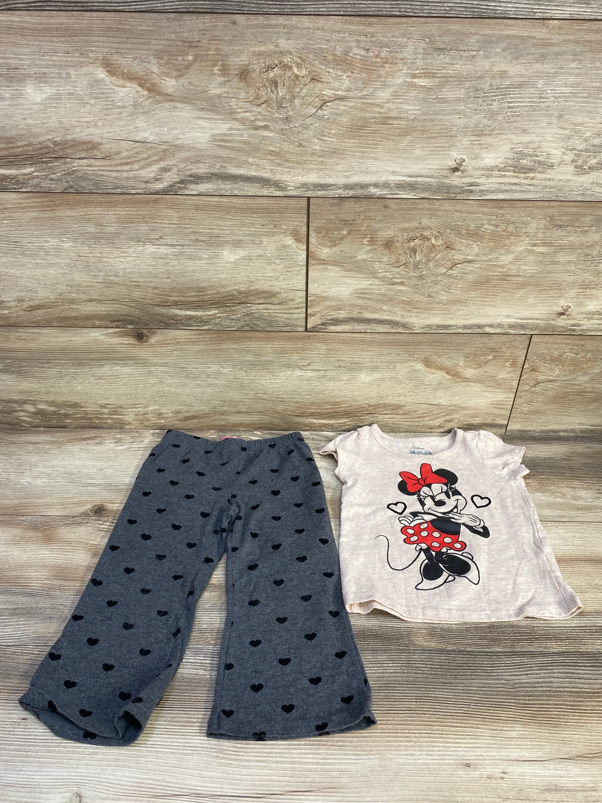 Disney Junior 2pc Minnie Mouse Shirt & Pants Set Beige sz 2T