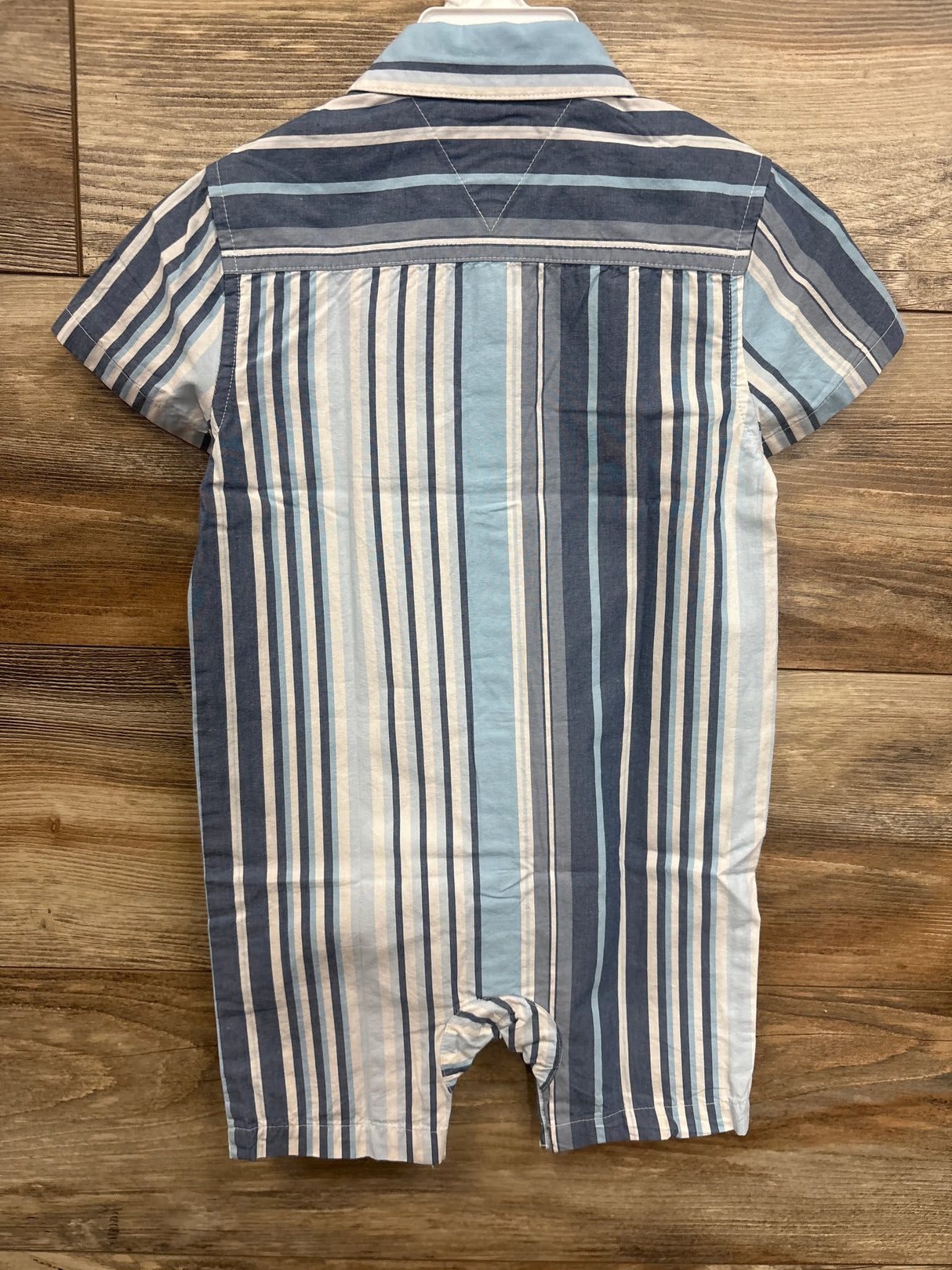 NEW Tommy Hilfiger Striped Button Up Romper Blue sz 24m