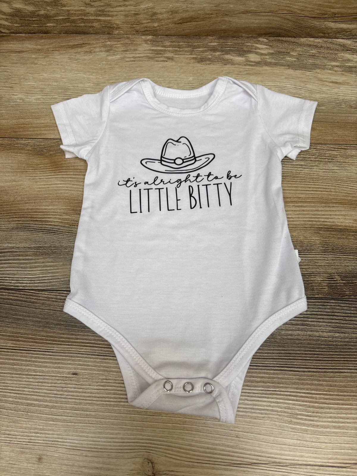 It's Alright To Be Little Bitty Bodysuit White sz 12m