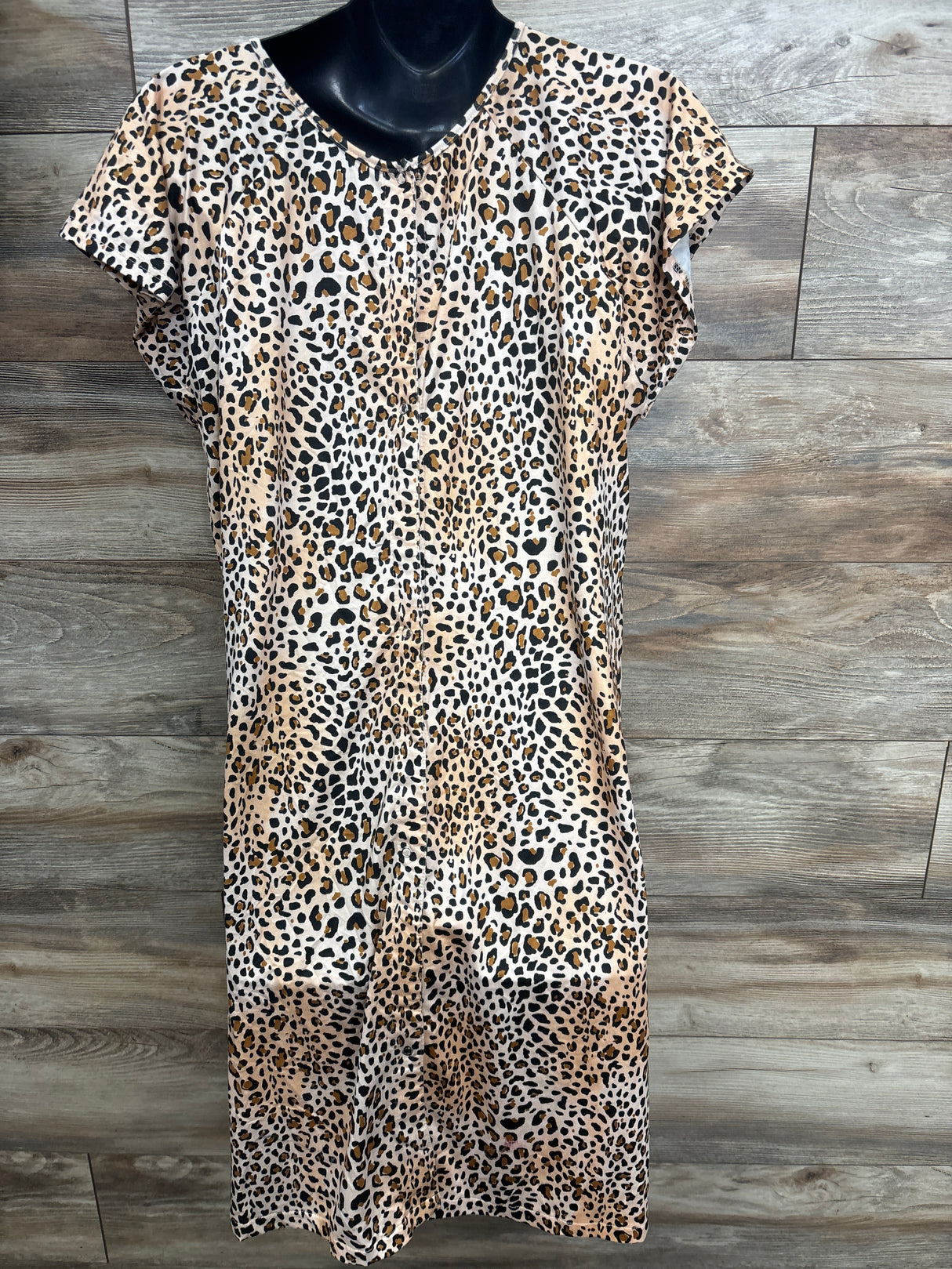 Three Little Tots Leopard Print Labor & Delivery Nursing Hospital Gown sz Sm/Med