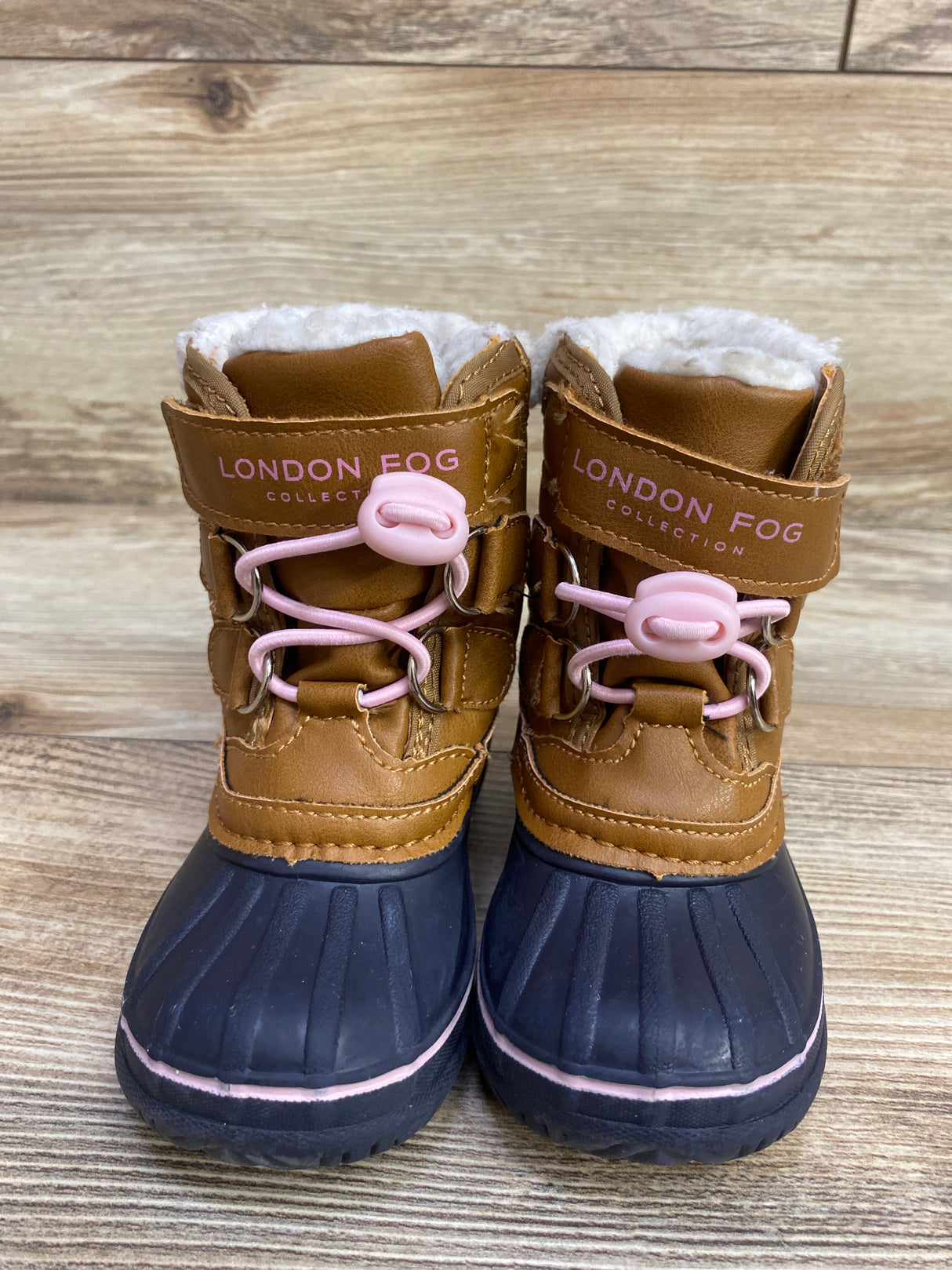 London Fog Faux Fur Winter Snow Boots Brown sz 5c