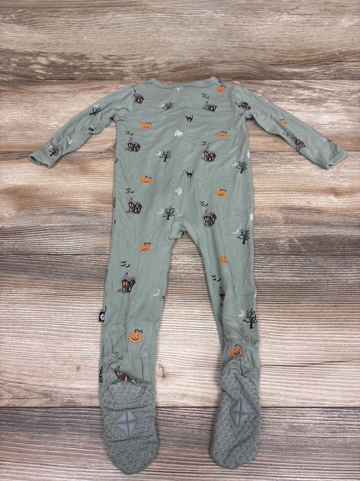 Kyte Baby Halloween Bamboo Zippered Footie Green sz 6-12m