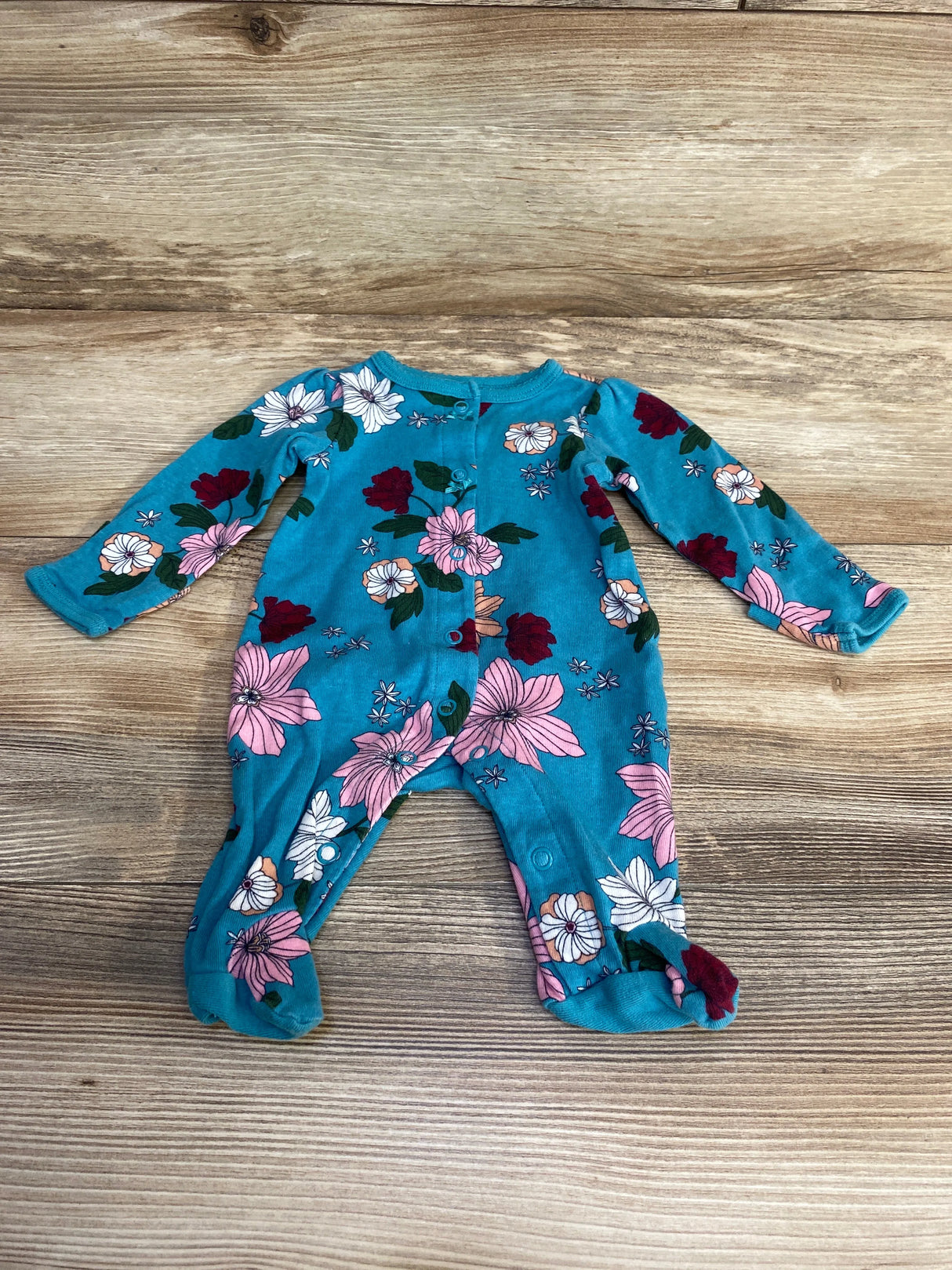 Carter's Floral Sleeper Blue sz Newborn - Me n Mommy To Be