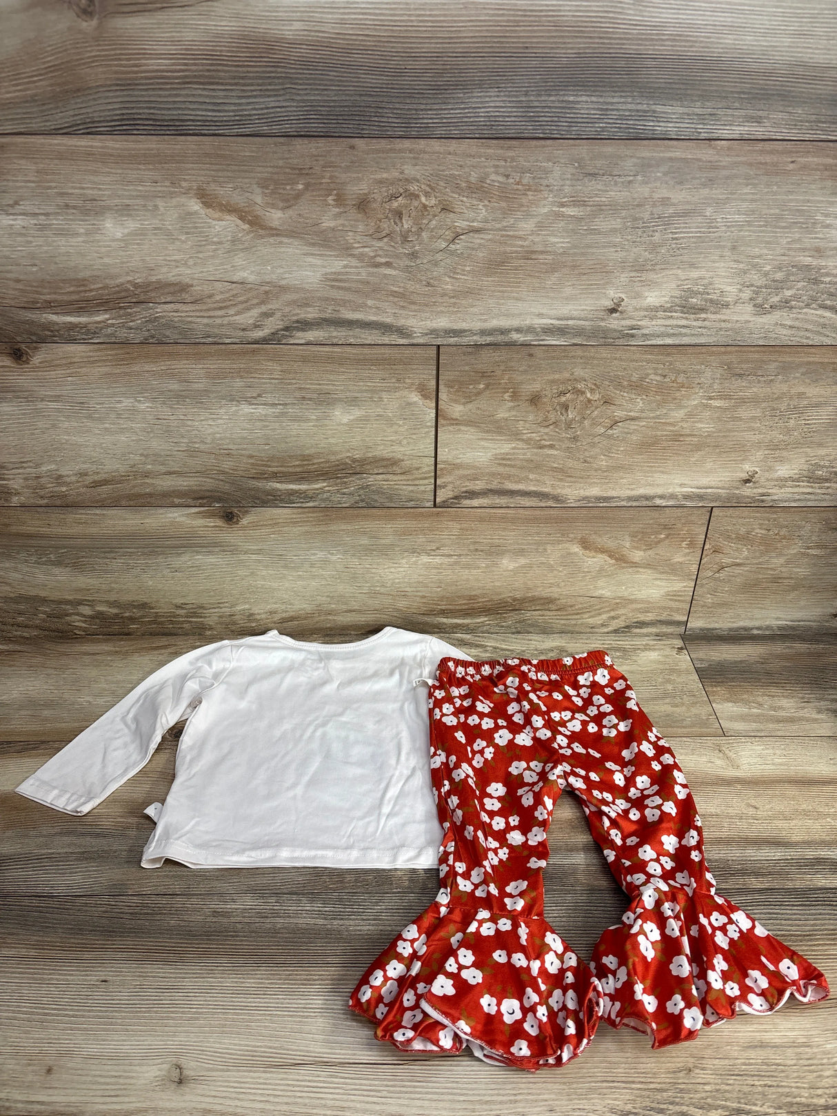 Shein 2pc Sassy Little Soul Shirt & Floral Bottoms Set White sz 12-18m