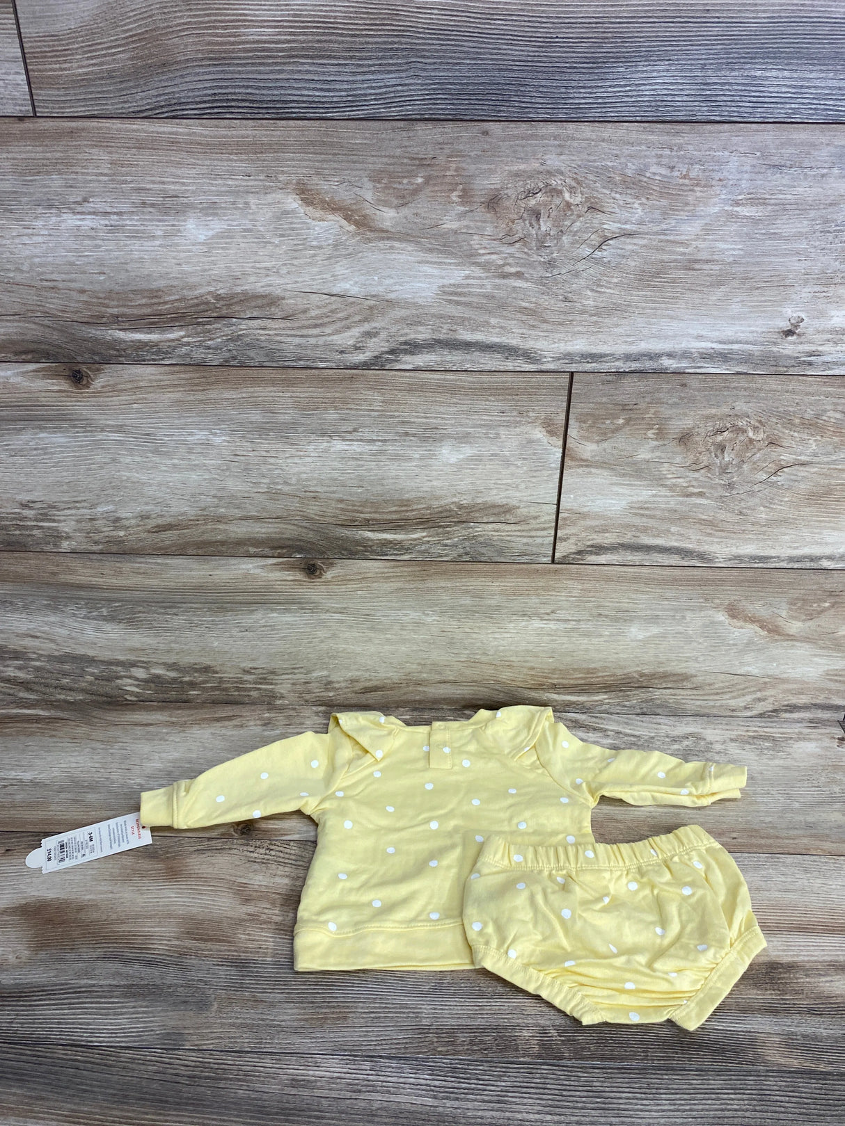 NEW Cat & Jack 2pc Polka Dot Sweatshirt & Bottoms Yellow sz 3-6m