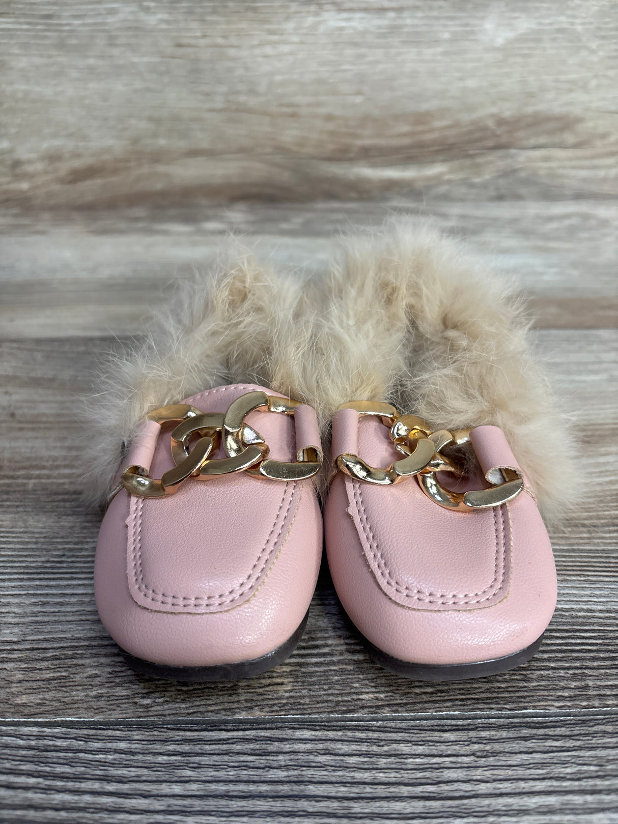 Faux Fur Dress Shoes Loafers Pink sz 5c