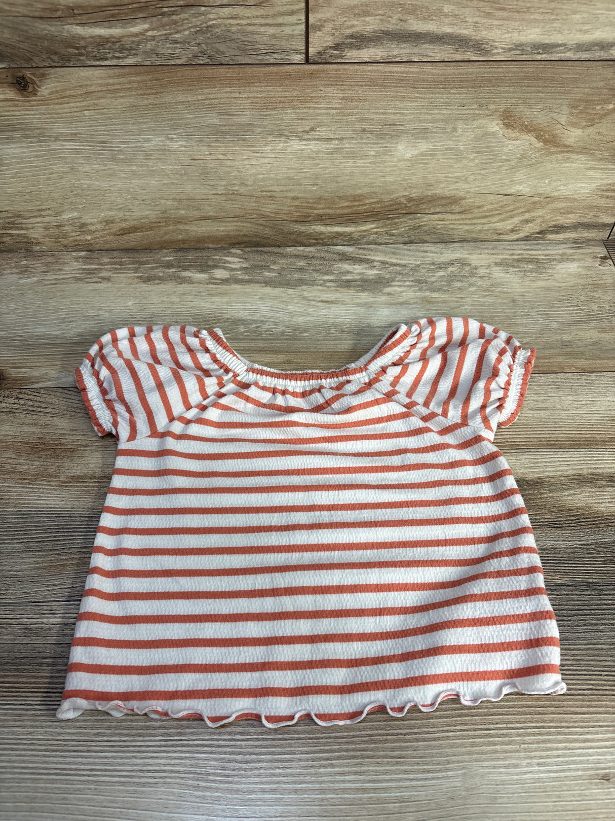 Cat & Jack Striped Puff Sleeve Shirt White sz 3T