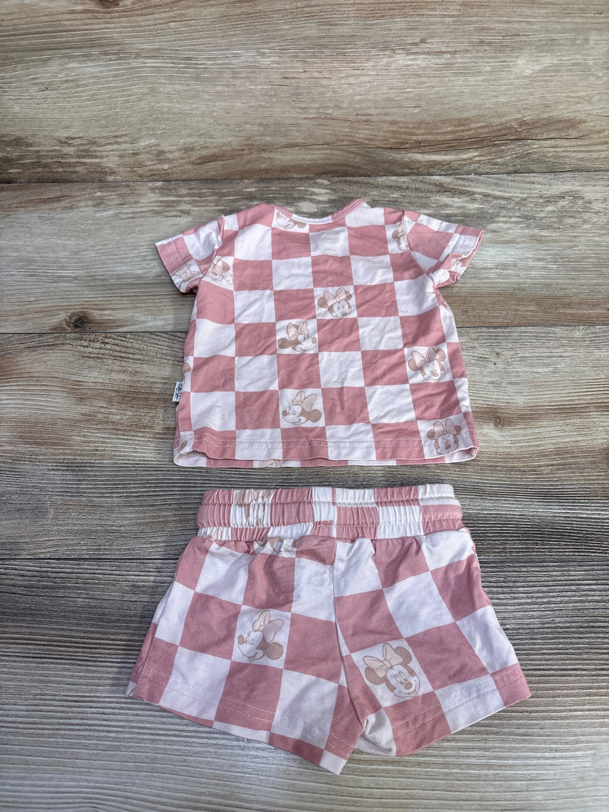Ellie Sue 2pc Minnie Mouse Bamboo Pajama Set Pink sz 3-6m