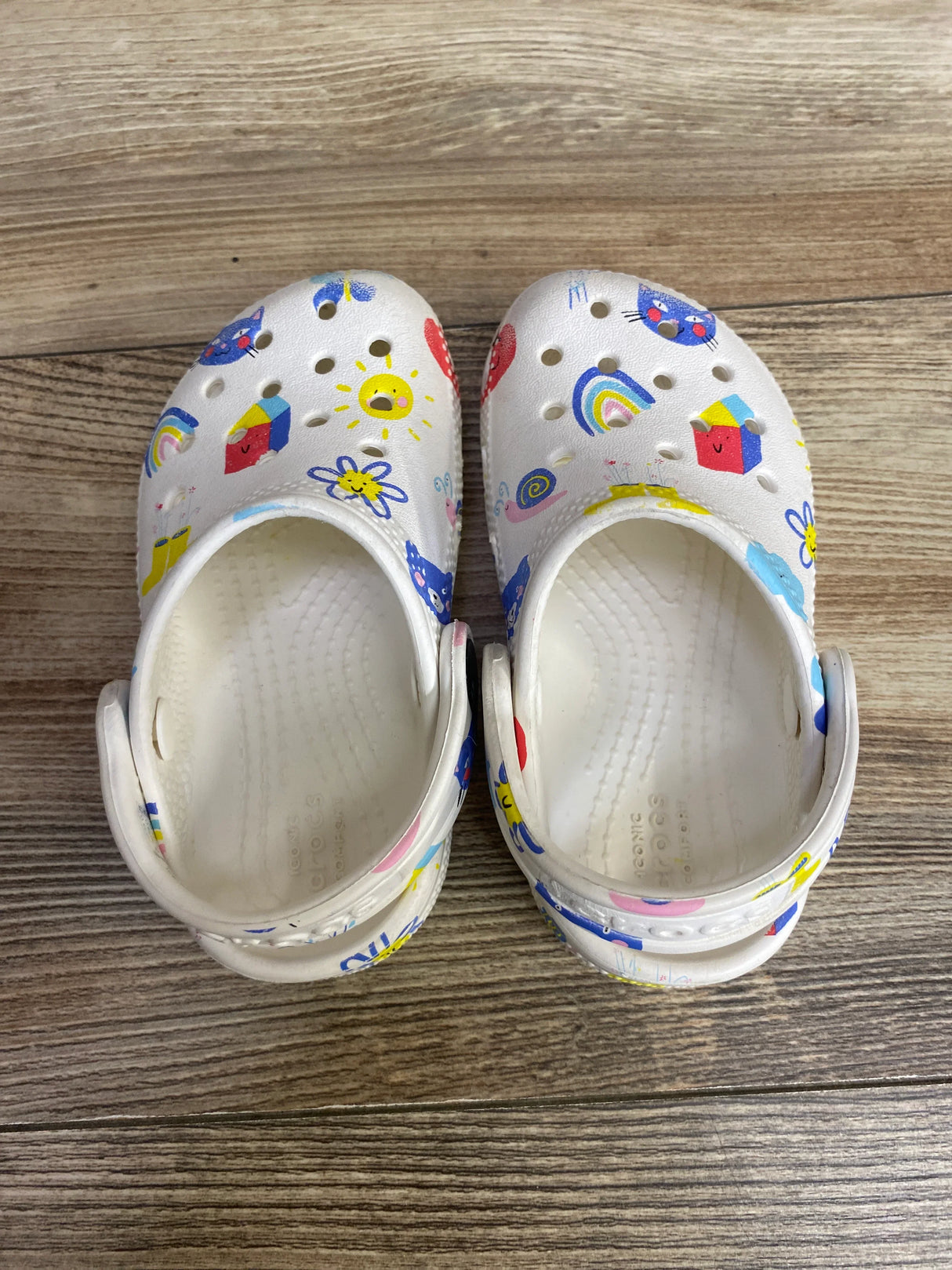 Crocs Classic Clogs Doodle Print White sz 7c