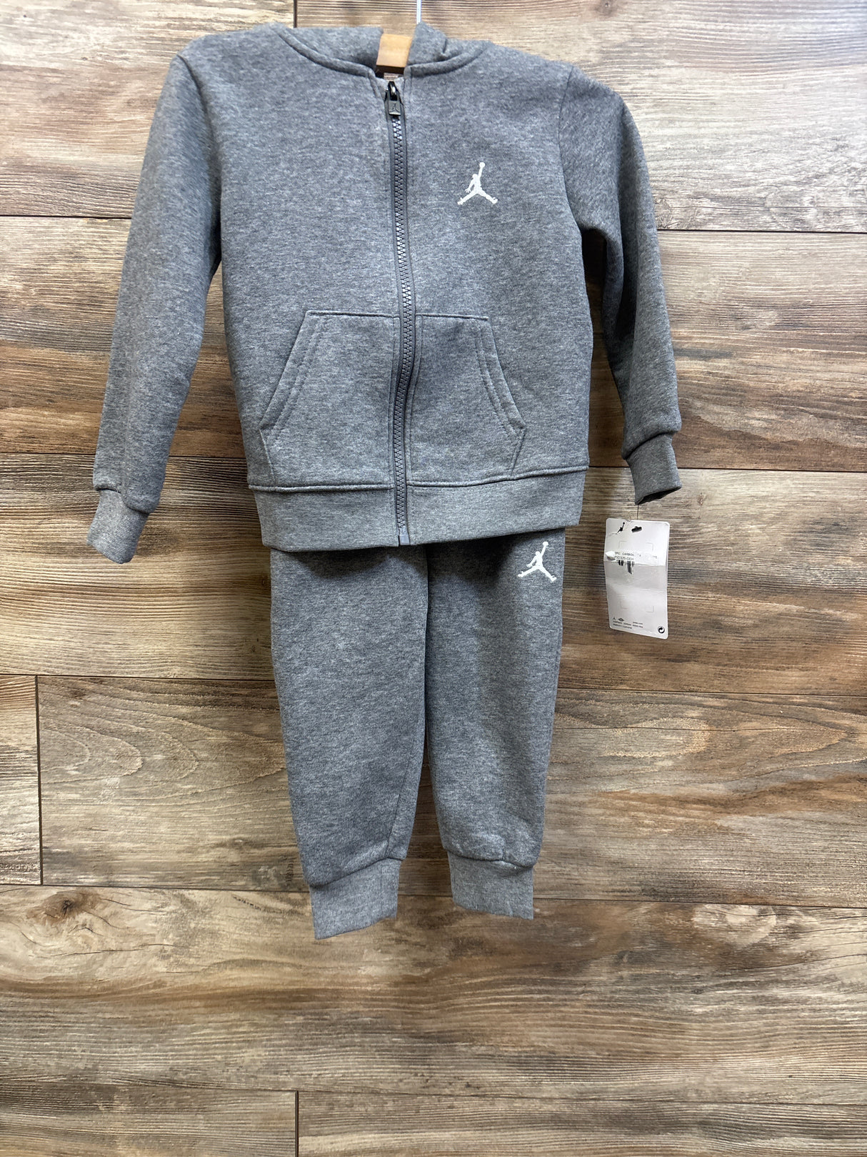 NEW Jordan 2pc Zip-Up Hoodie & Joggers Set Grey sz 2T