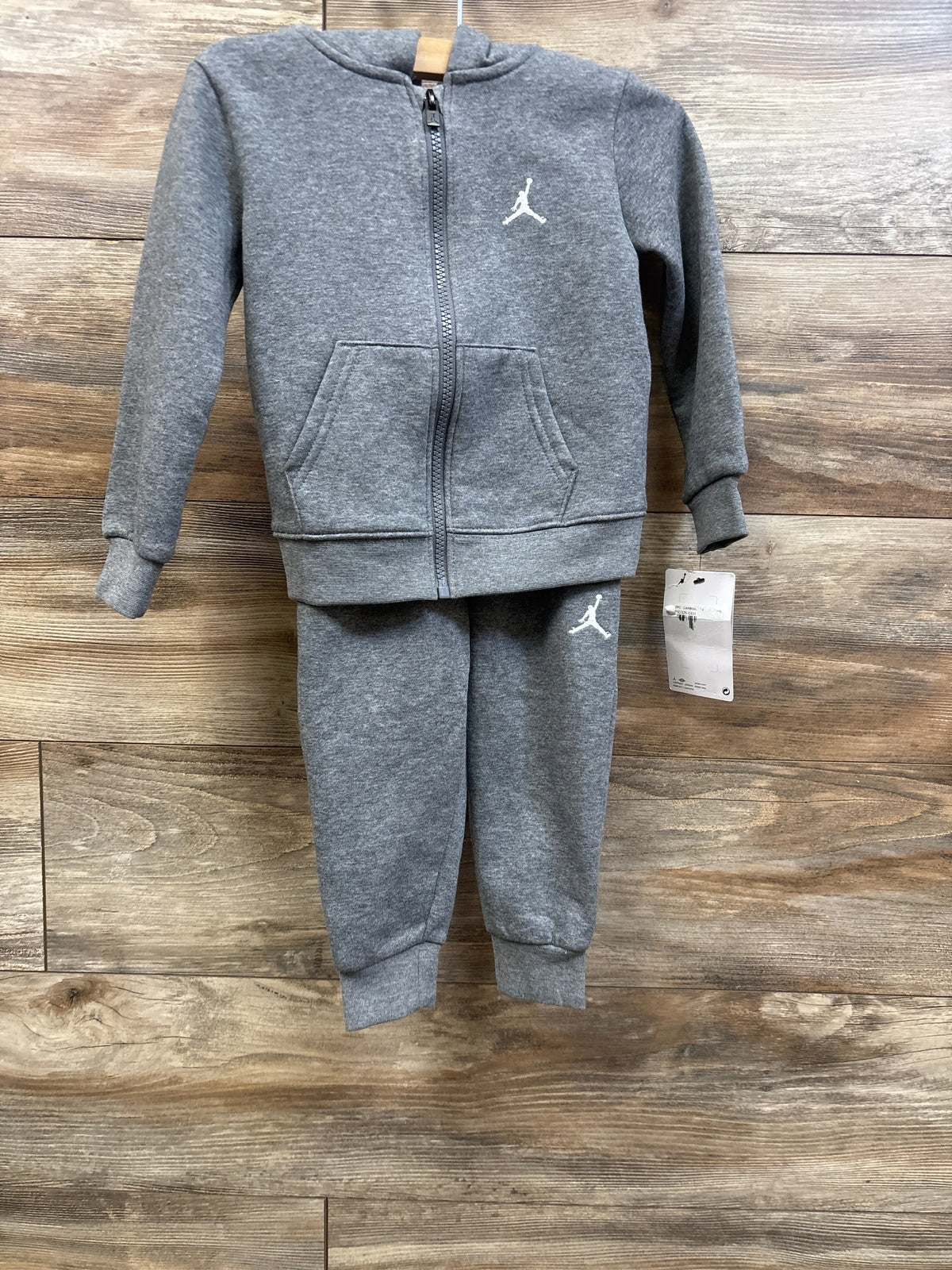 NEW Jordan 2pc Zip-Up Hoodie & Joggers Set Grey sz 2T