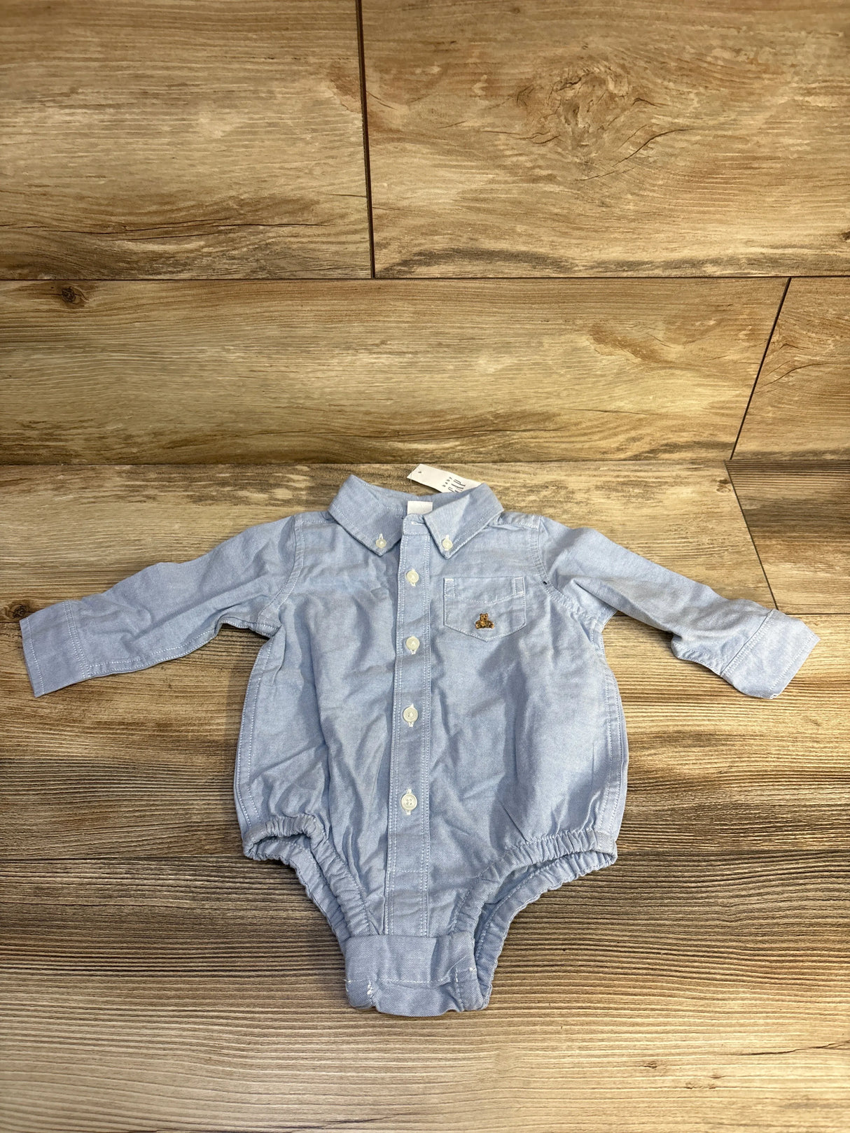NEW Baby Gap Oxford Button-Down Bodysuit Blue sz 6-12m