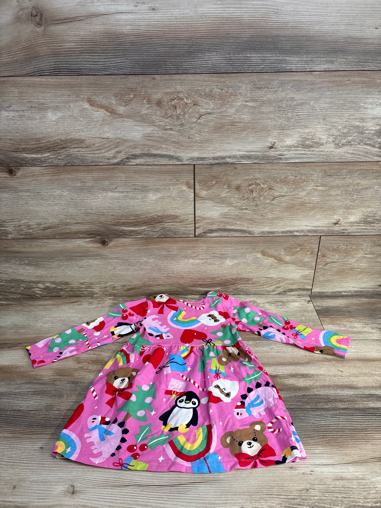 H&M Long Sleeve Christmas Dress Pink sz 3-4T