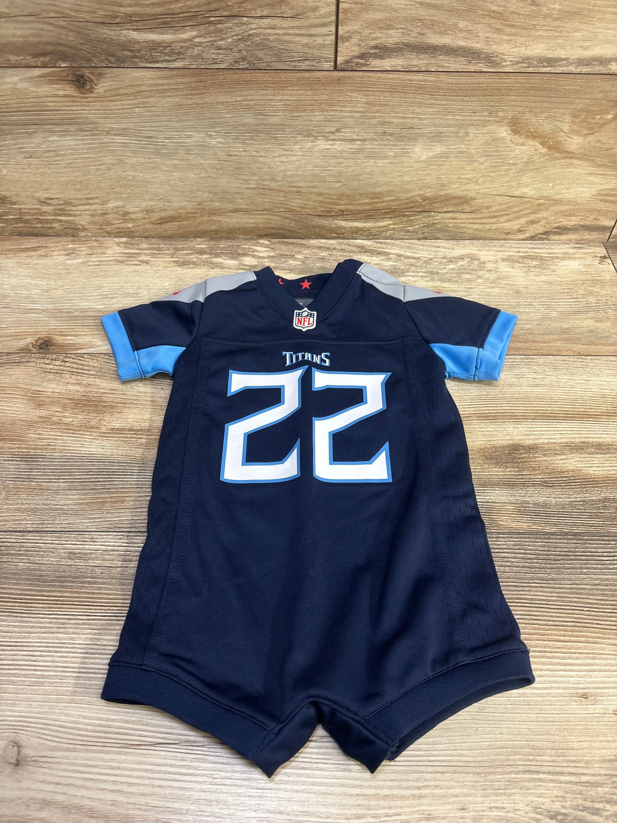 Nike NFL Tennessee Titans #22 Derrick Henry Retired Jersey Shortie Romper Navy sz 6/9m
