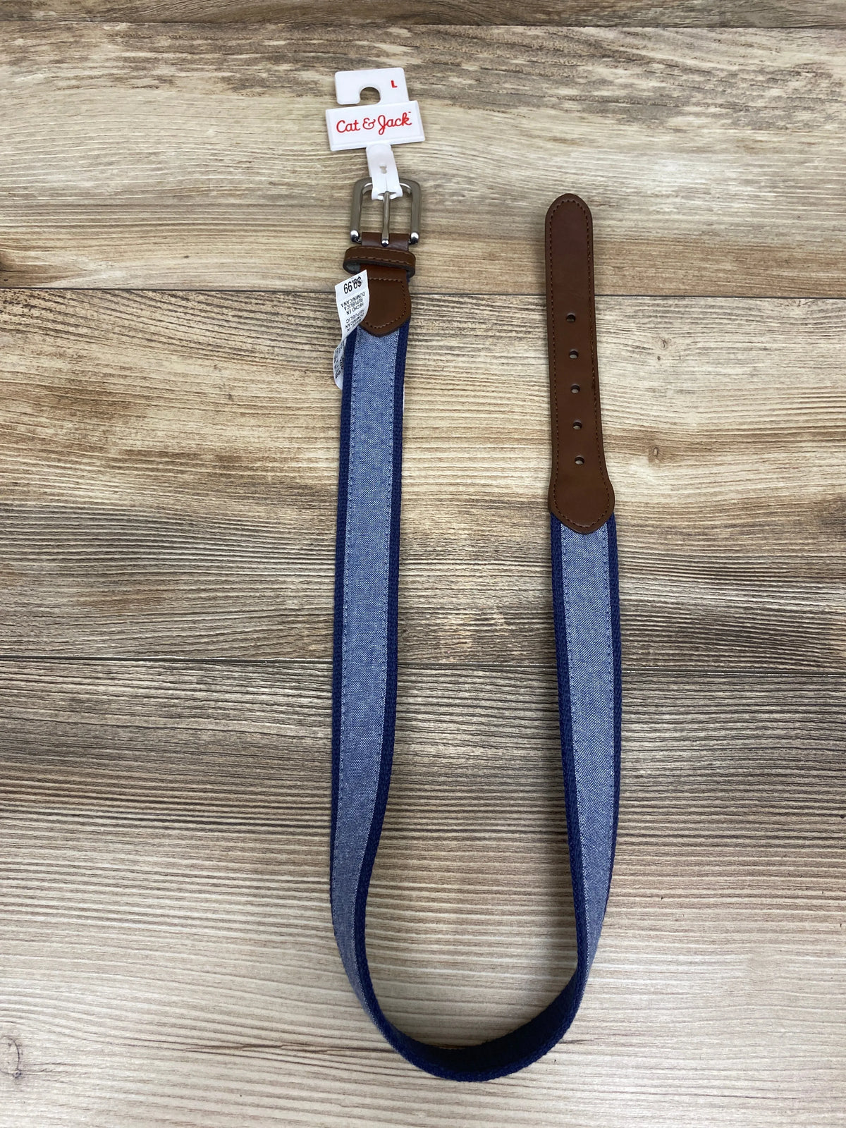 NEW Cat & Jack Chambray Belt Blue sz Large