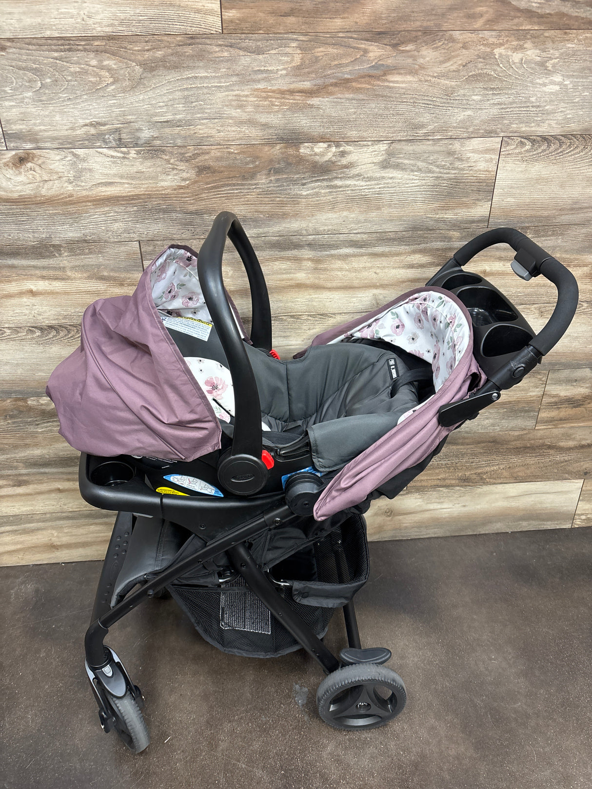 Graco Verb Click Connect Travel System with SnugRide Infant Car Seat Pink