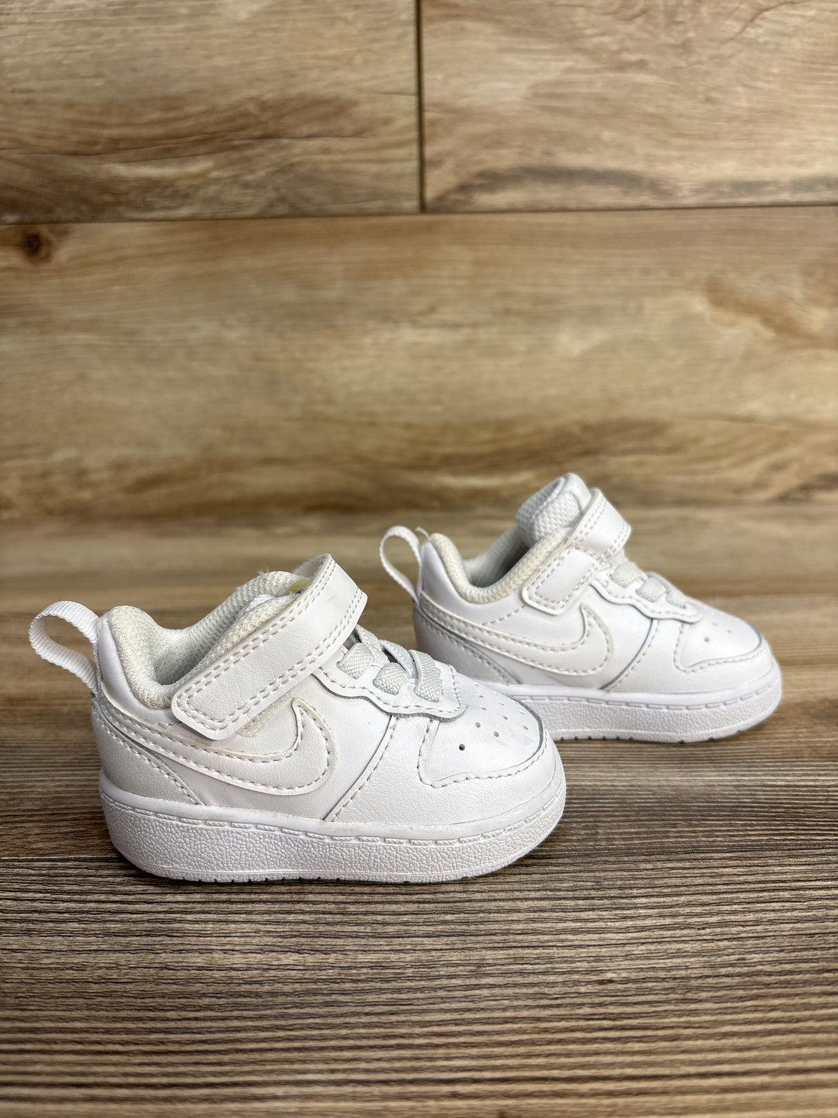 Nike Court Borough Low 2 TD 'Triple White' Sneakers sz 2c