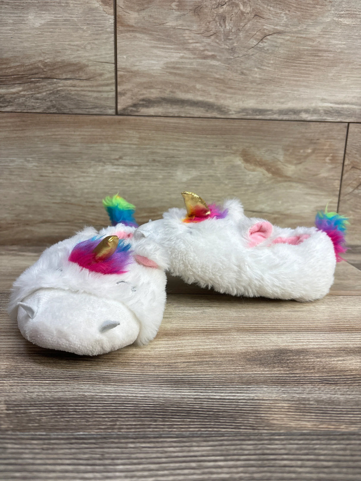 Faux Fur Unicorn Slippers sz 11/12c