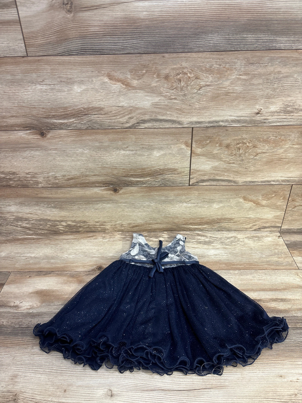 American Princess Textured Special Occasion Dress Navy sz 24m