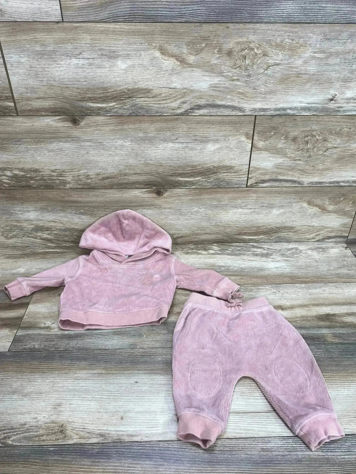 Baby Gap 2pc Velour Hoodie & Joggers Pink sz 3-6m - Me n Mommy To Be