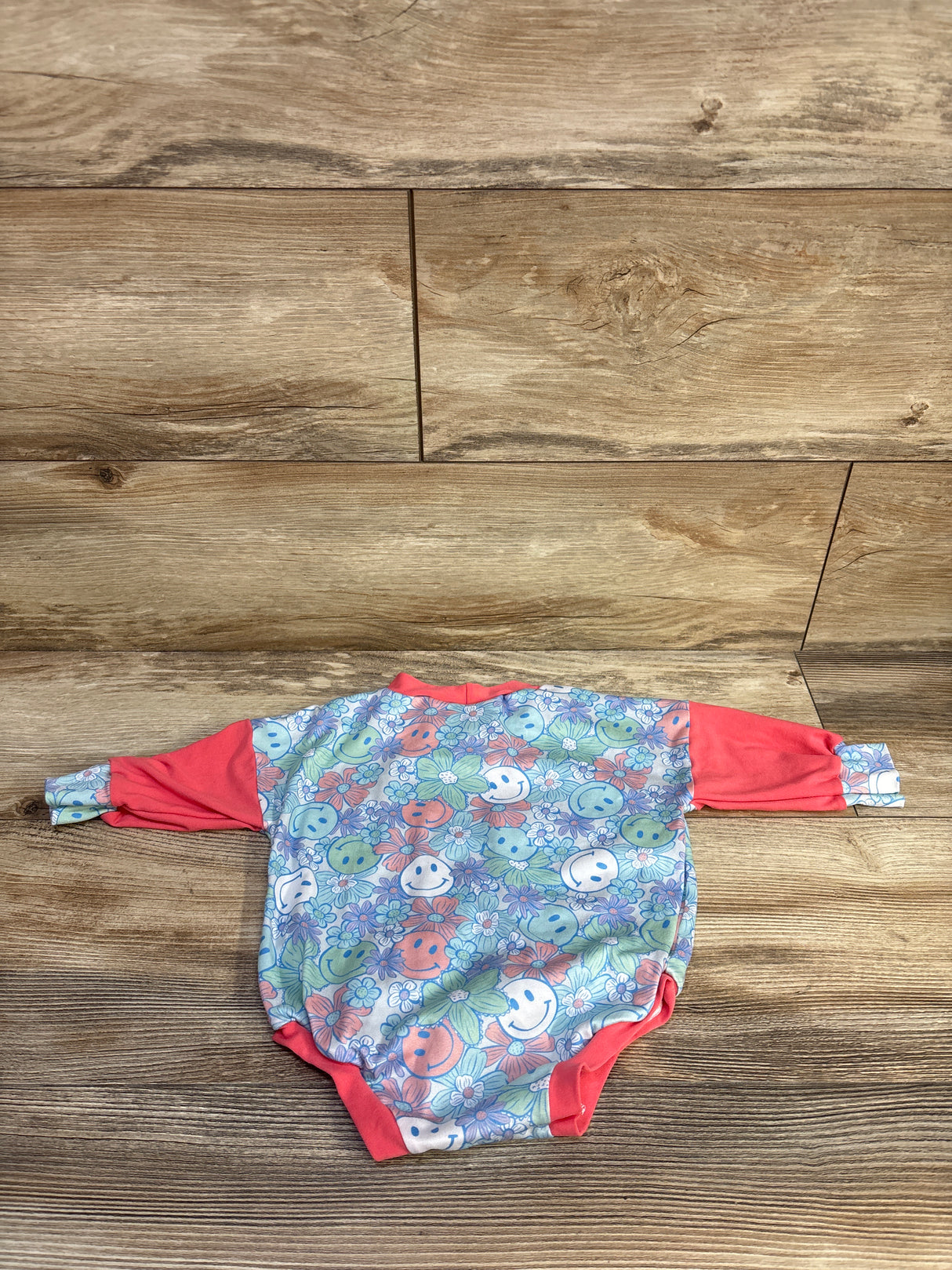 Wickedly Haddies Handmade Long Sleeve Bubble Romper Blue sz 0-3m