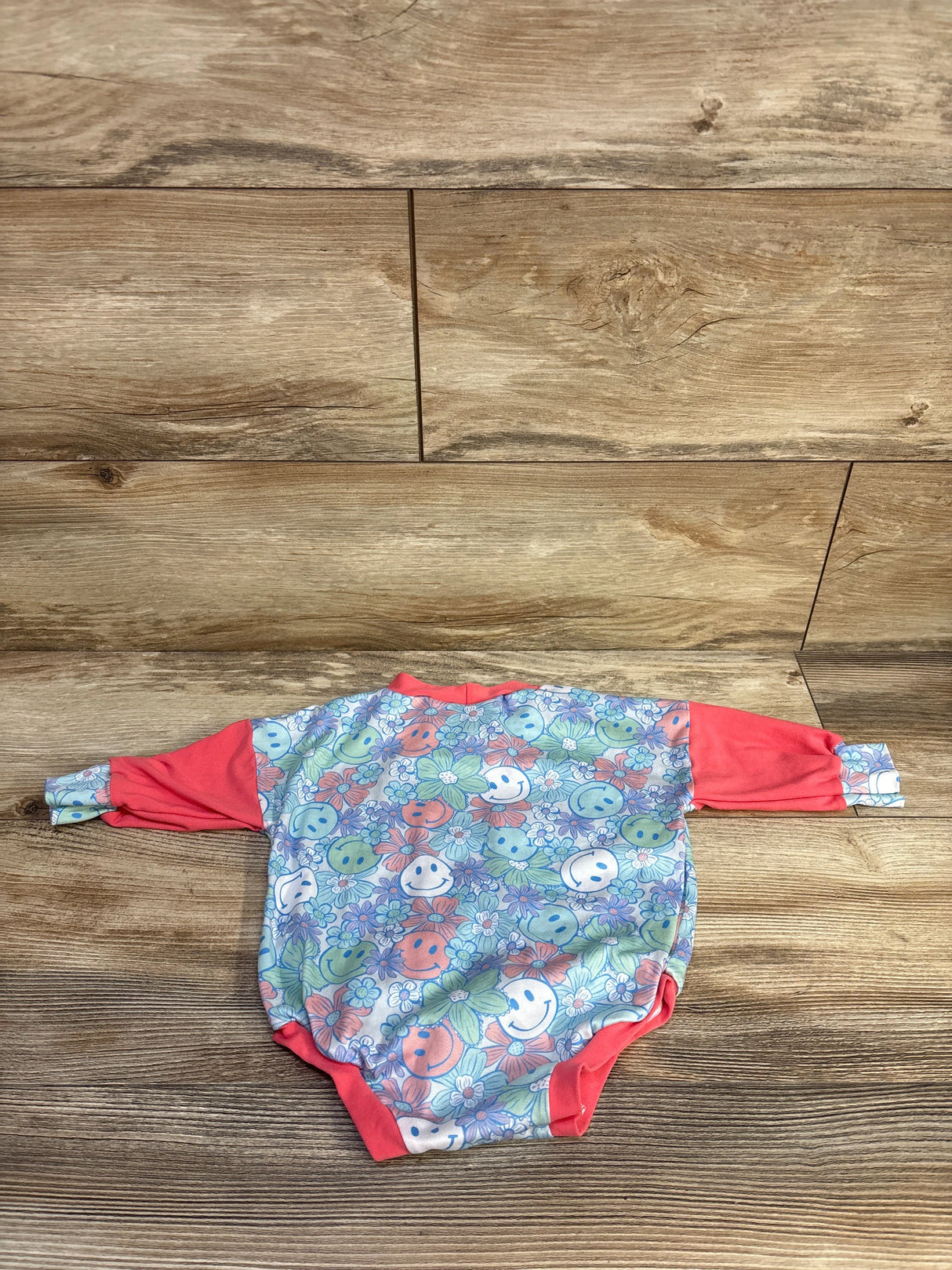 Wickedly Haddies Handmade Long Sleeve Bubble Romper Blue sz 0-3m