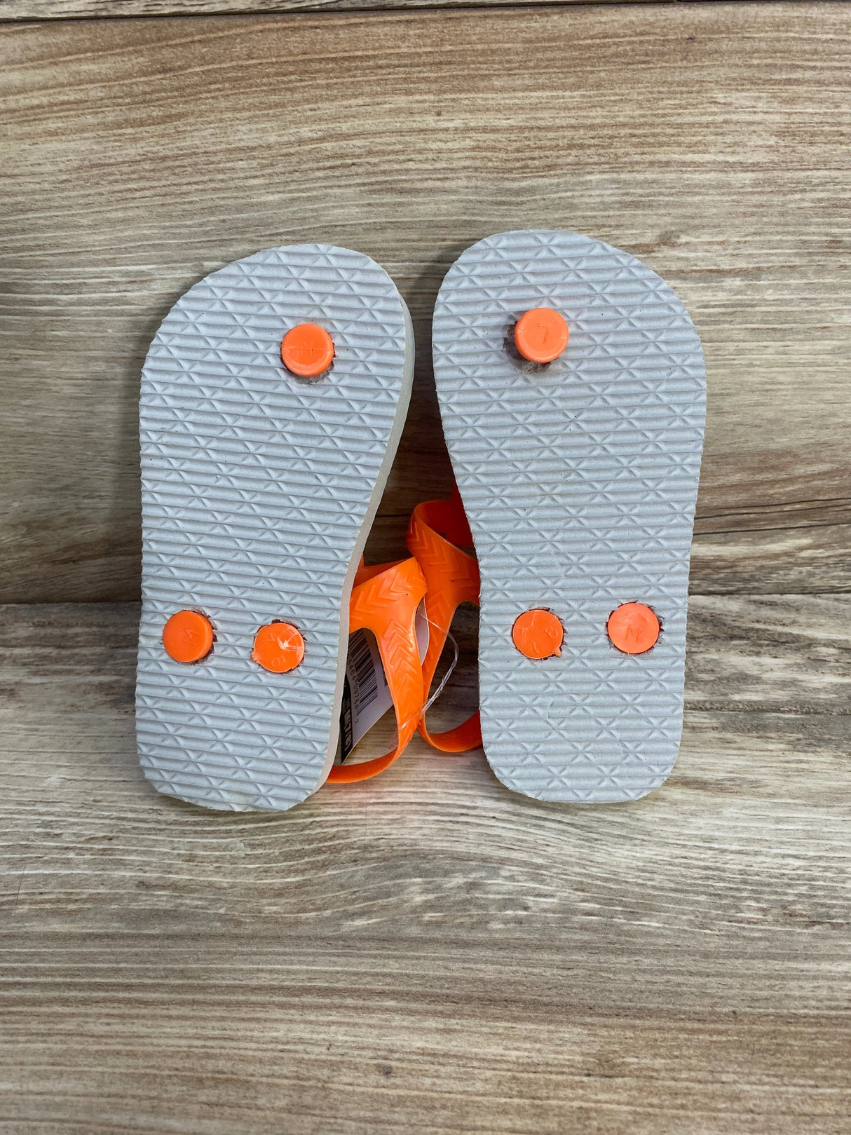 NEW Juncture Flip Flops Dinos, Orange sz 7/8c - Me n Mommy To Be
