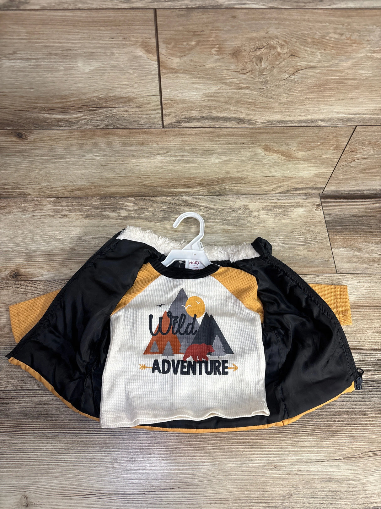 Little Rickey's 2pc Puffer Vest & Waffle Knit Shirt Set Yellow sz 6-9m