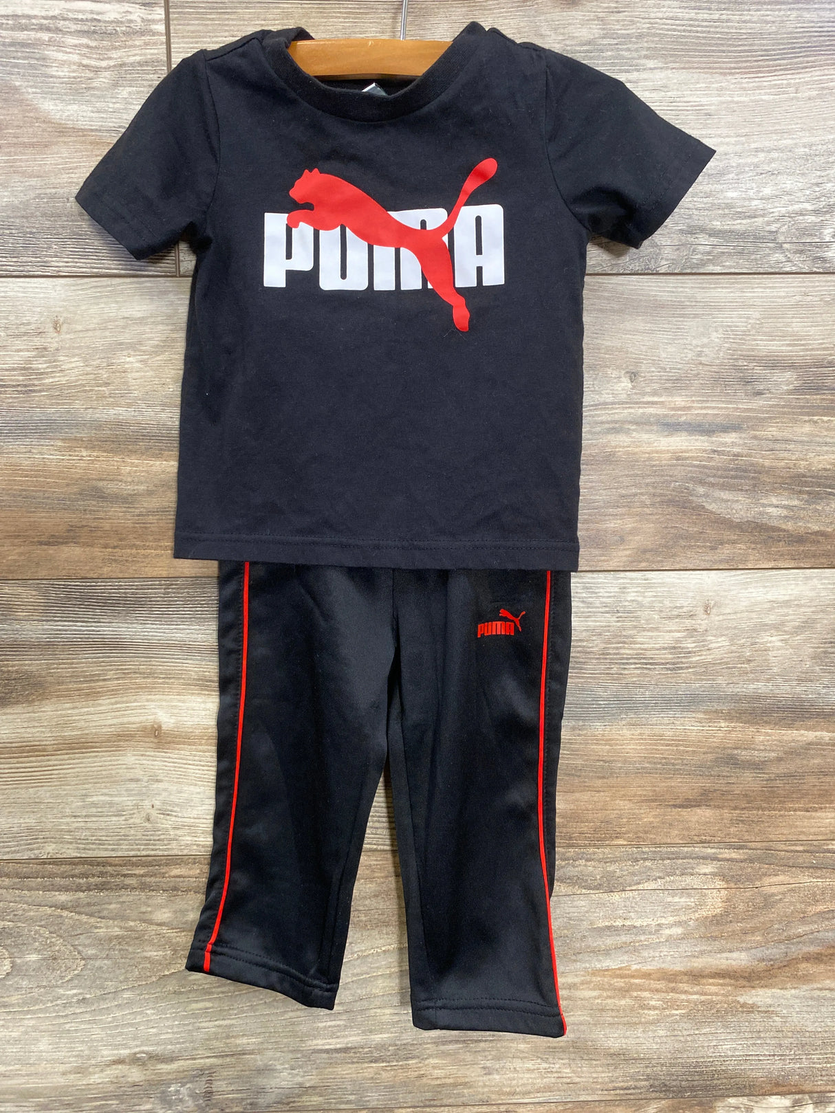 Puma 3pc Active Full Zip Jacket & Pants Set Red sz 12m