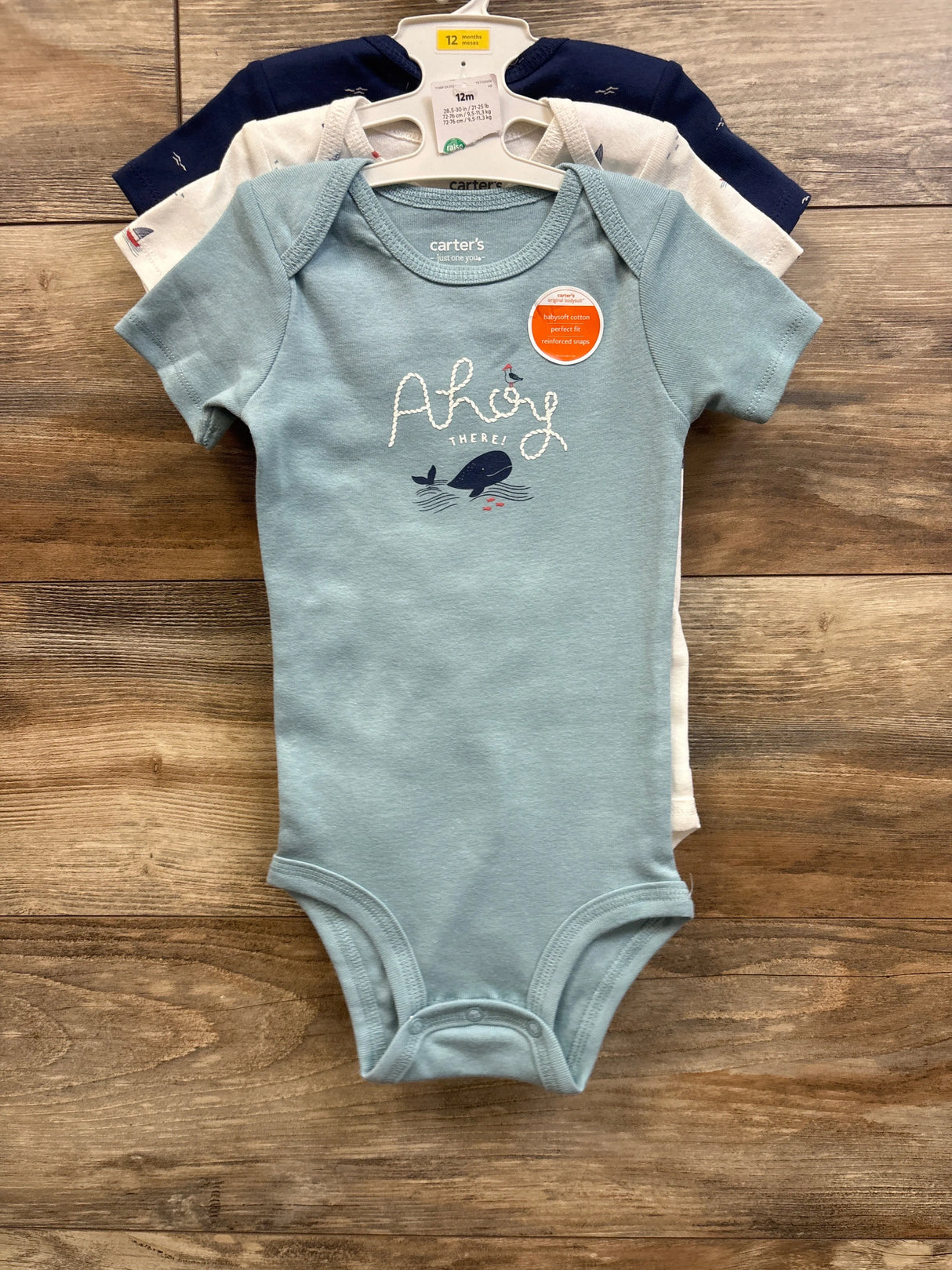 NEW Just One You 3pk Bodysuits Blue sz 12m