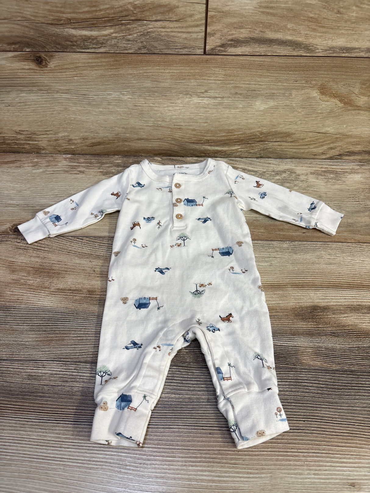 Carter's Henley Coverall Ivory sz 3m