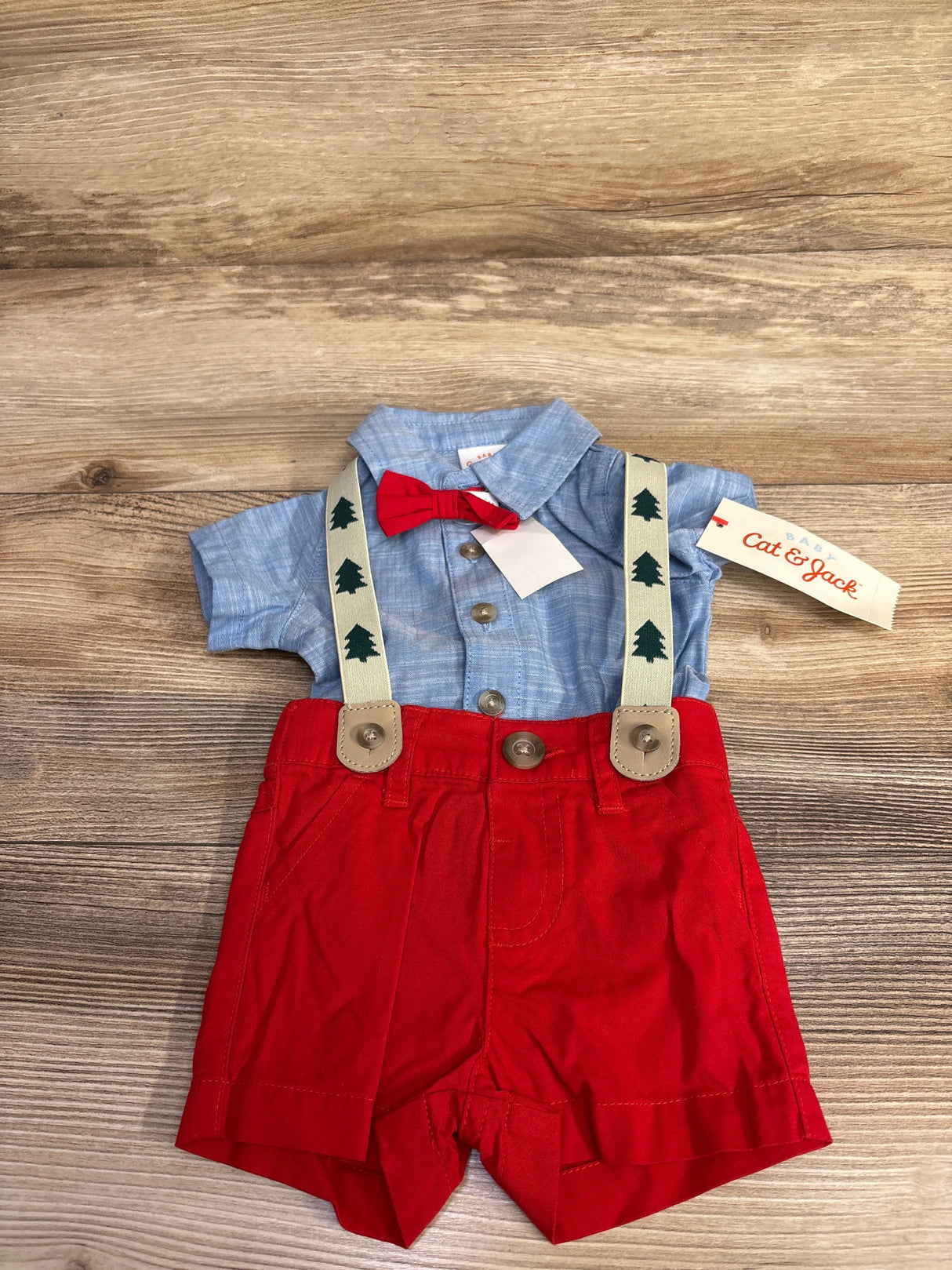 NEW Cat & Jack 4pc Christmas Suspender Set Light Blue sz Newborn