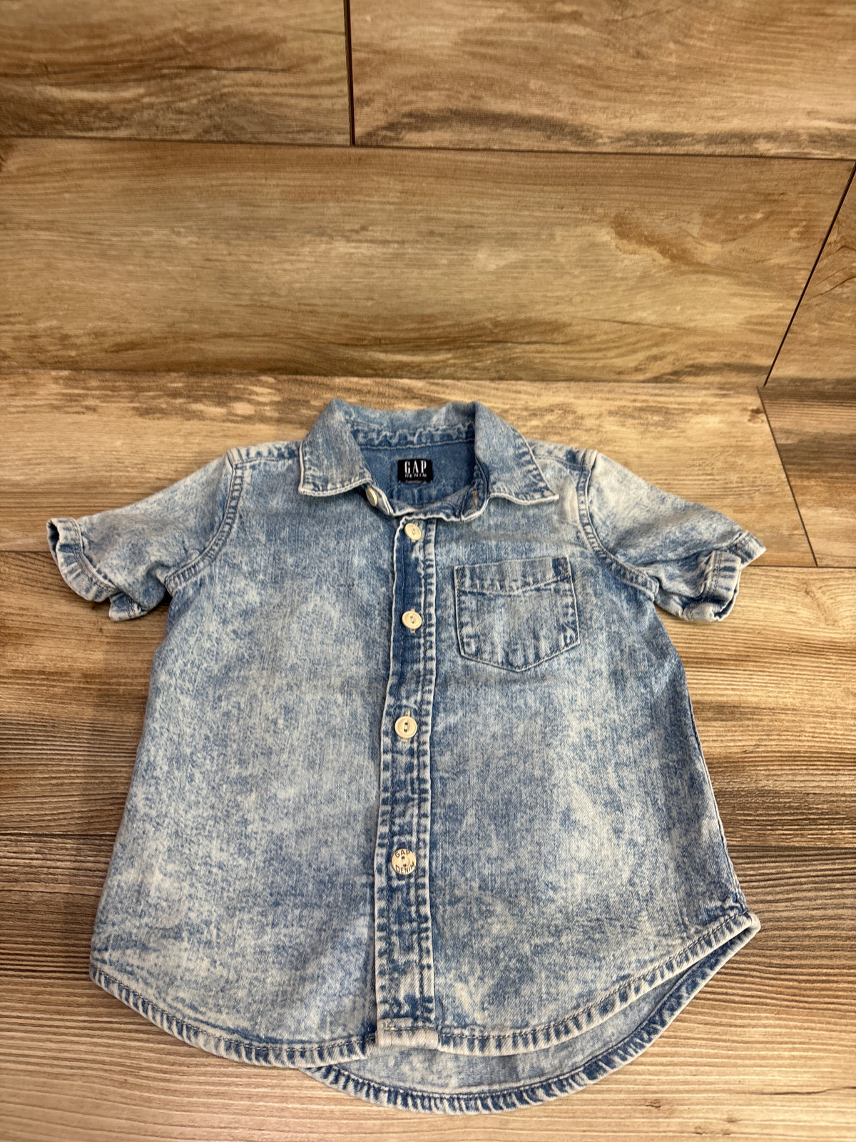 Baby Gap Denim Button-Up Shirt Blue sz 3T