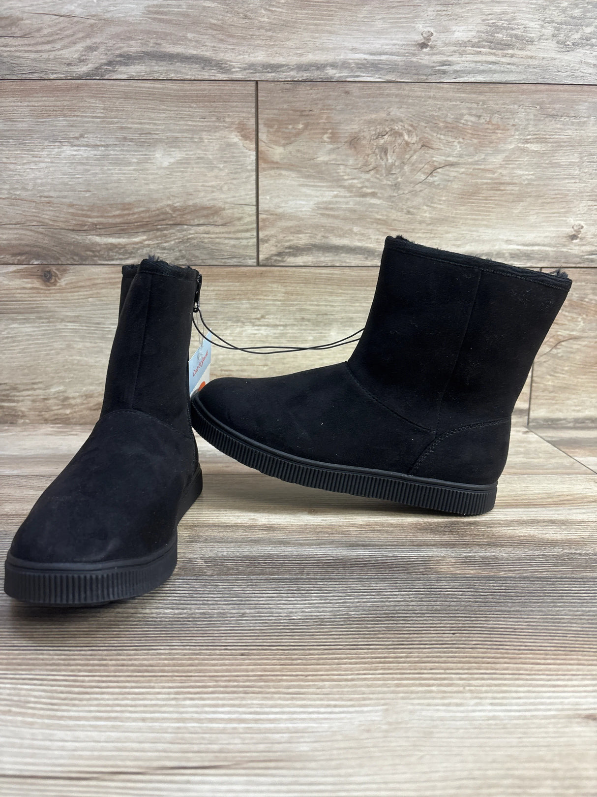 NEW Cat & Jack Holland Shearling Style Boots Black sz 3Y