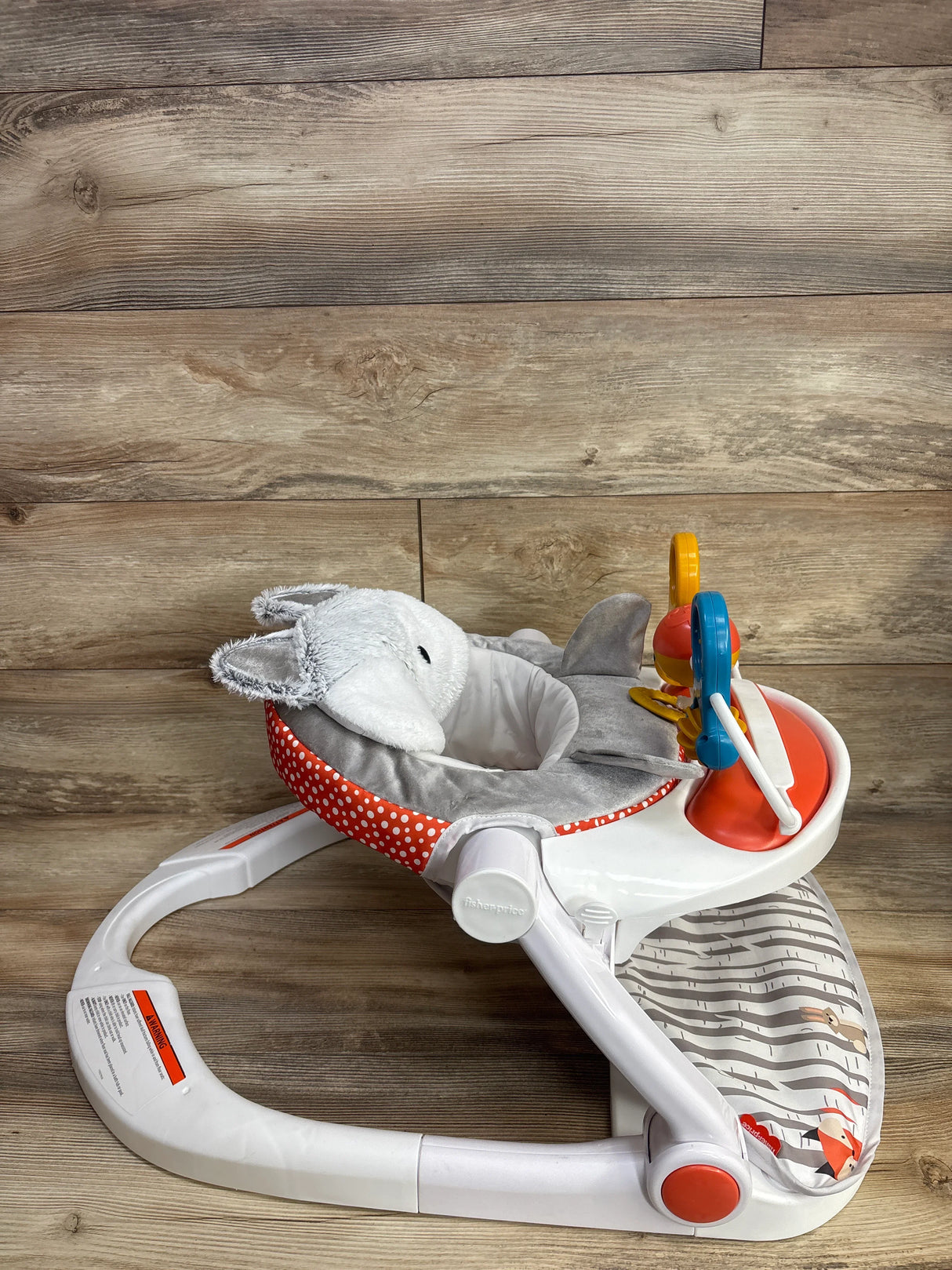 Fisher-Price Baby Deluxe Sit-Me-Up Floor Seat with Toy Bar - Fox