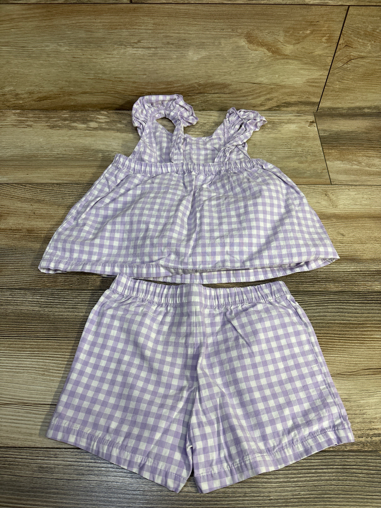 Carter's 2pc Gingham Sleeveless Top & Shorts Set Purple sz 3T