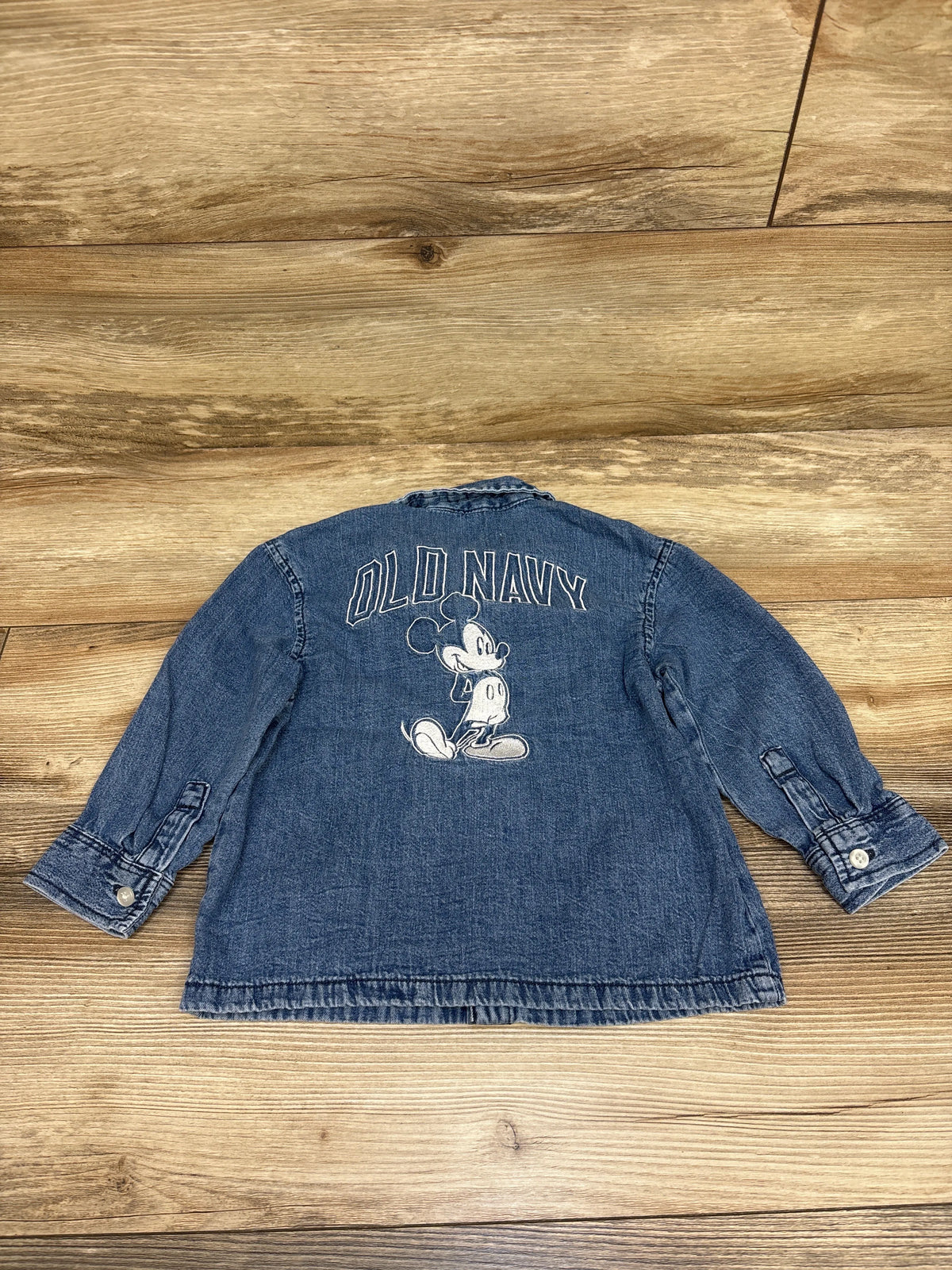 Old Navy x Disney Mickey Mouse Button Up Jean Shirt Blue sz 2T