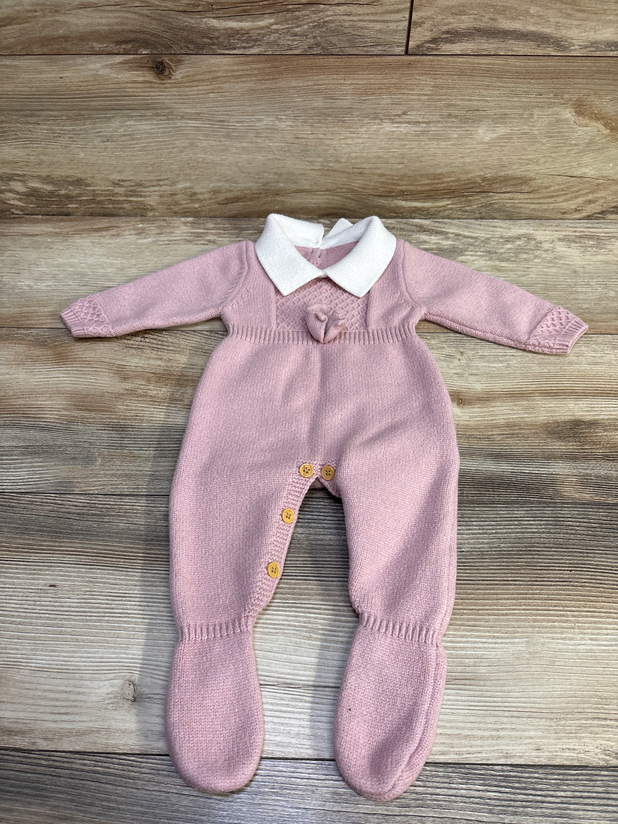 Shein Knit Collar Coverall Pink sz 3-6m