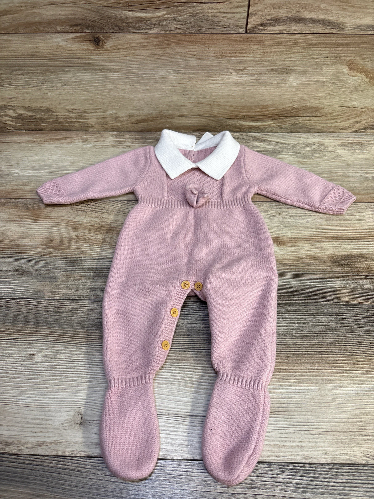 Shein Knit Collar Coverall Pink sz 3-6m