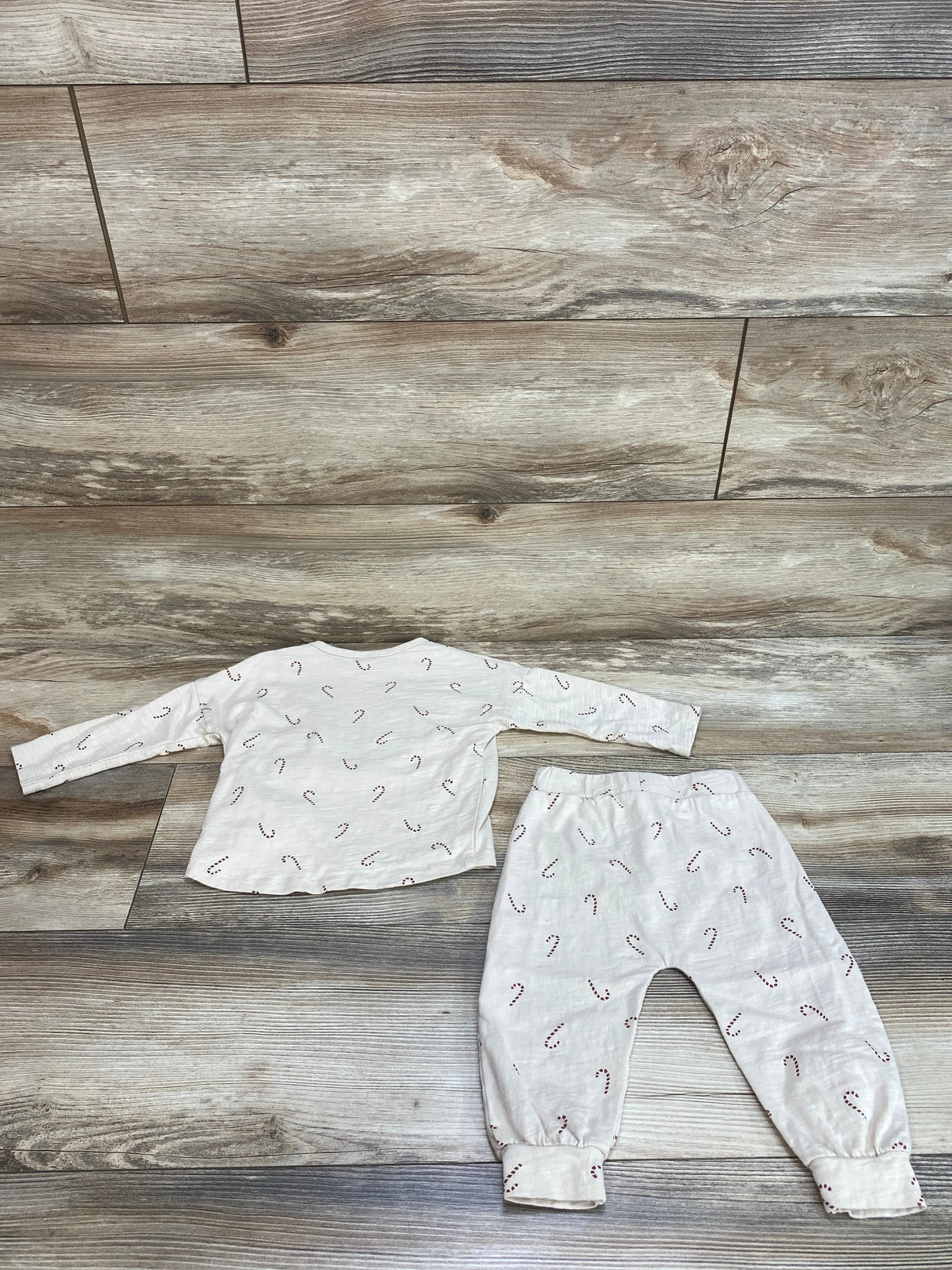 Rylee + Cru Beige Long Sleeve Tee & Slouch Pant in Candy Cane sz 6-12m - Me n Mommy To Be