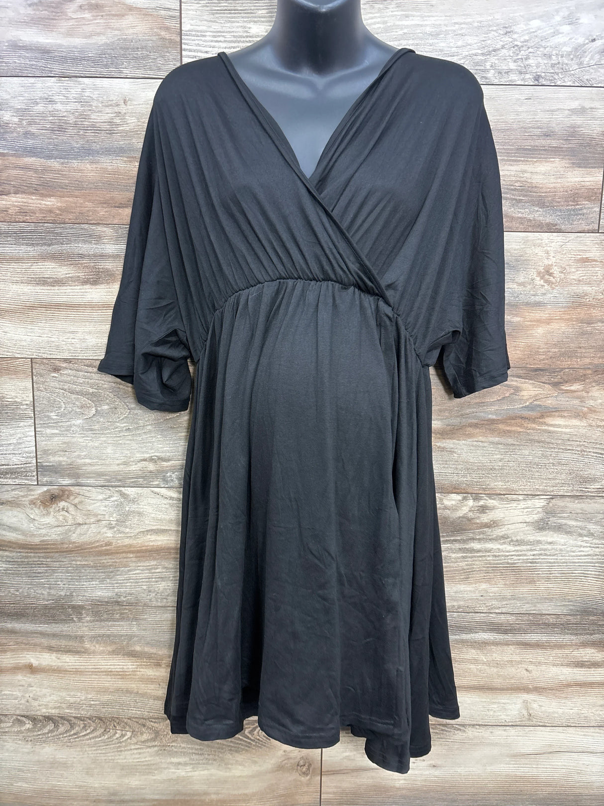 Ekouaer Maternity Dress Nursing Nightgown Black sz XXXL