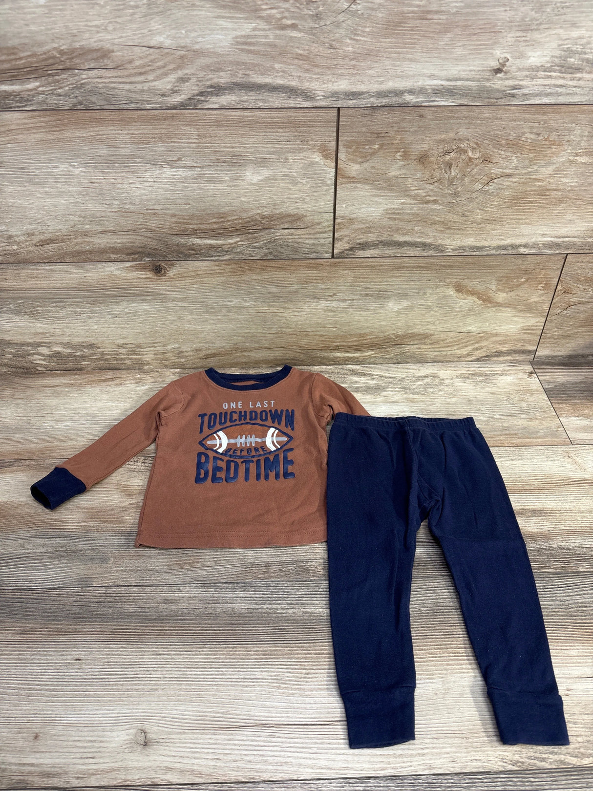 Carter's 2pc One Last Touchdown Pajama Set Brown sz 18m