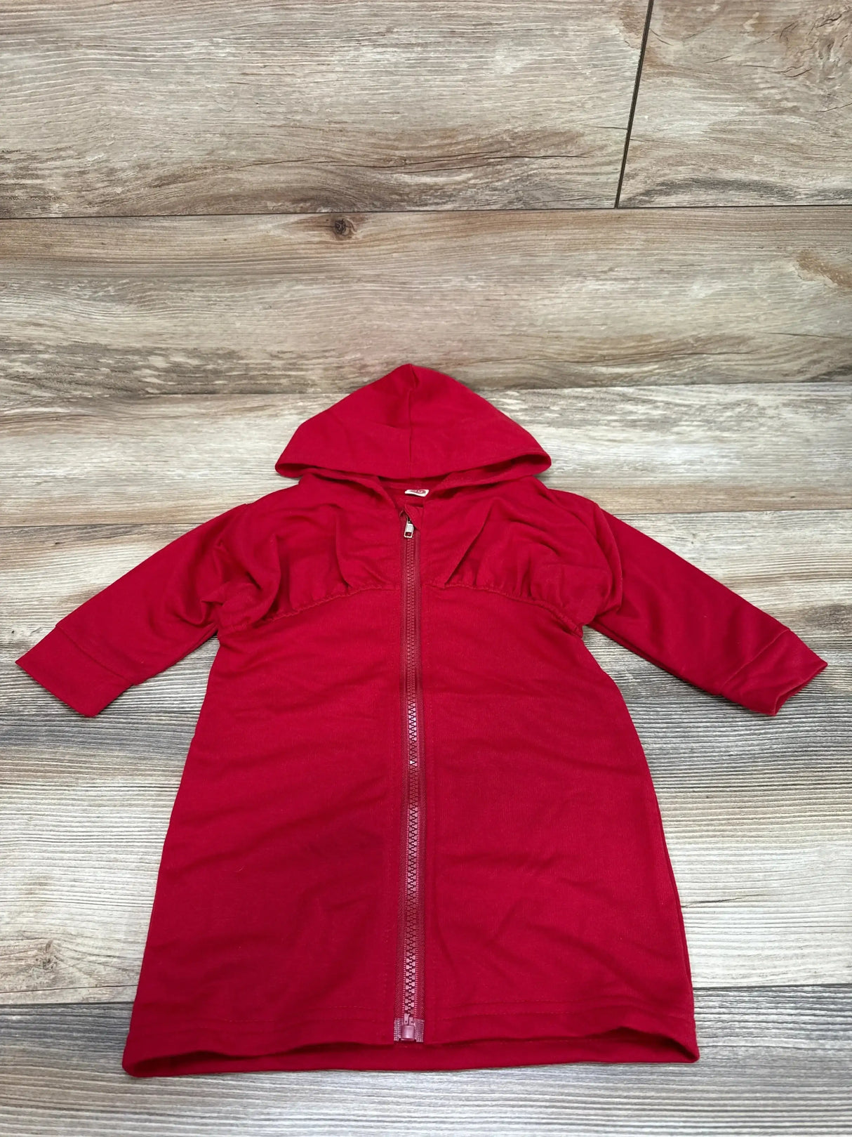 Shein Full Zip Hooded Dress Red sz 2T - Me n Mommy To Be